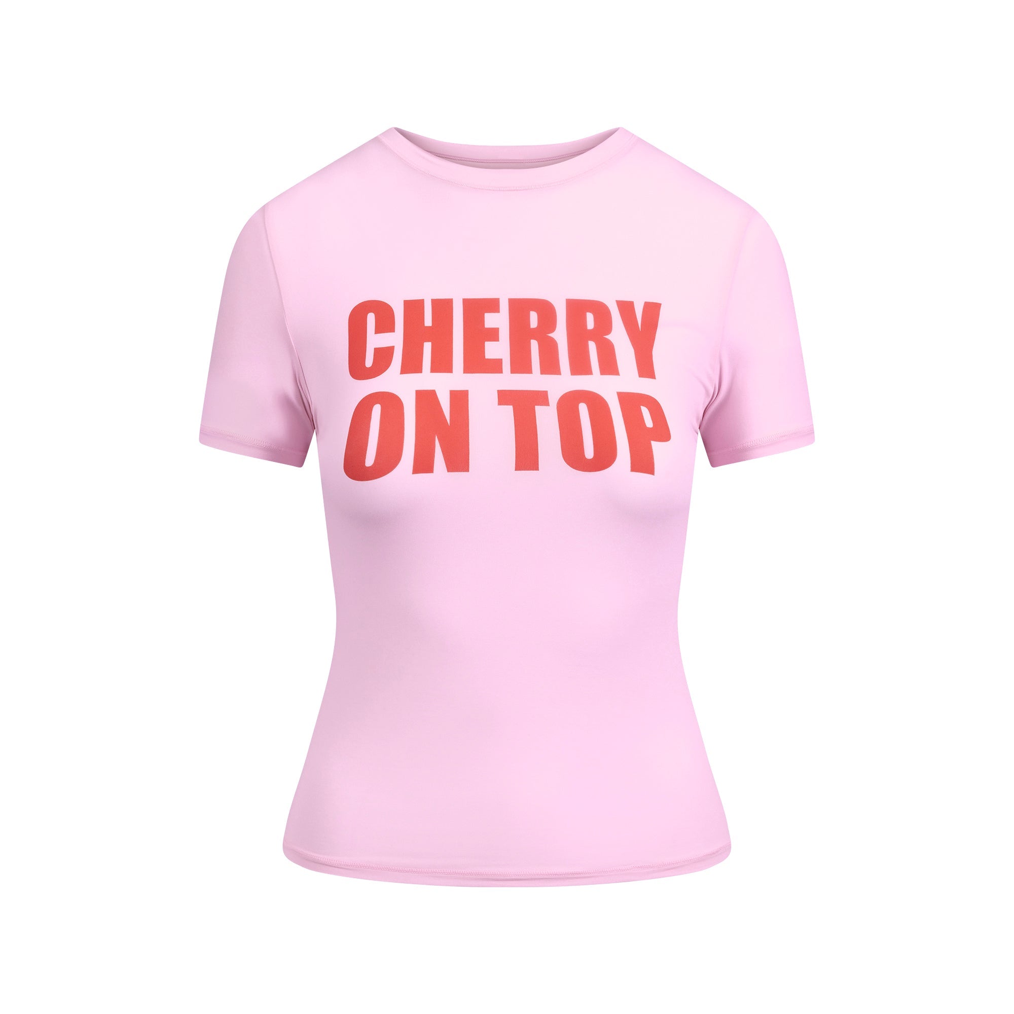 SKIMS FITS EVERYBODY T-SHIRT | BABY PINK CHERRY ON TOP