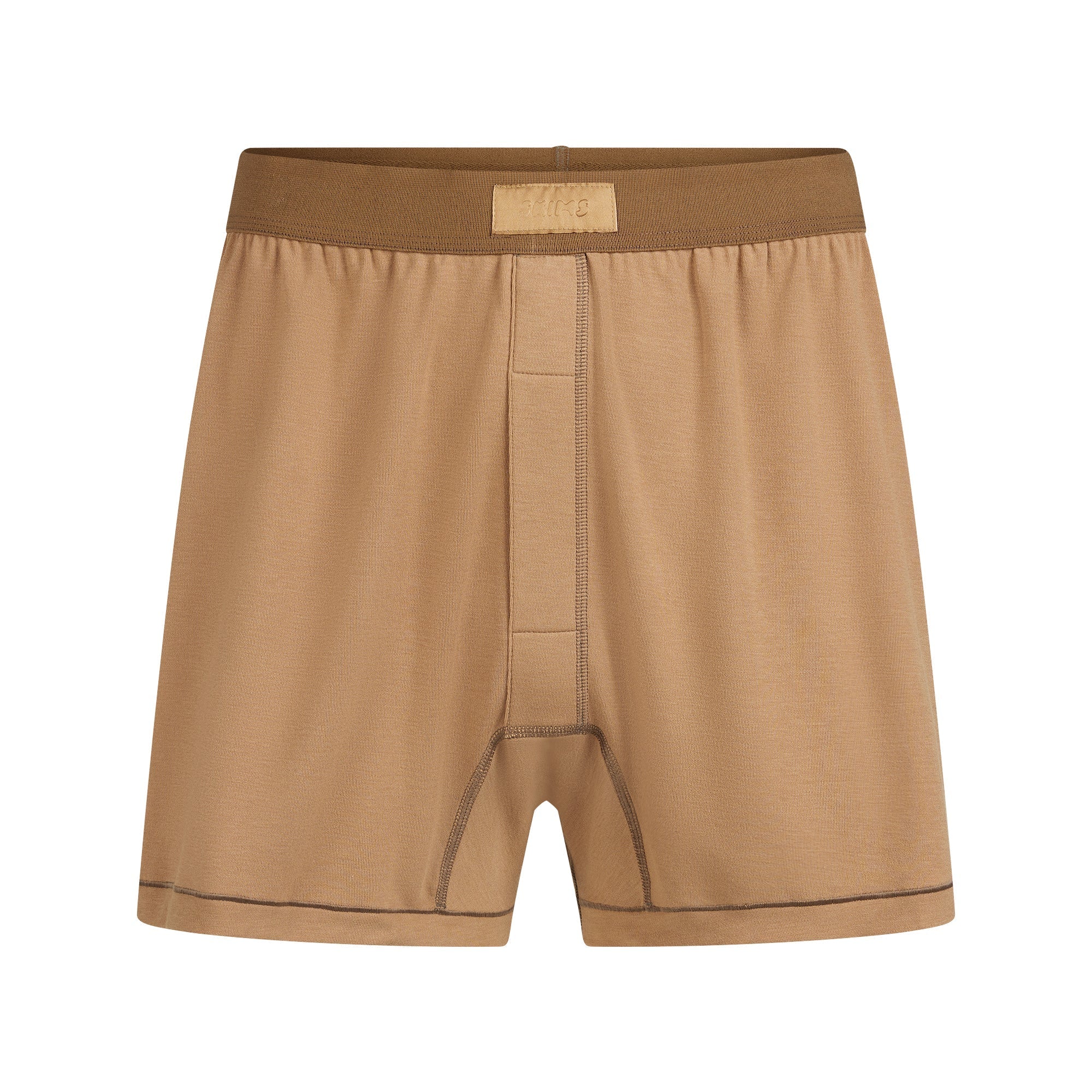 SKIMS COTTON MENS KNIT BOXER | RUSSET