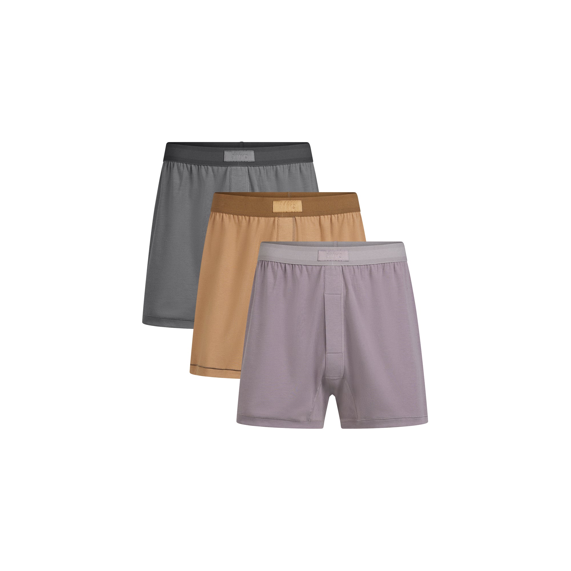 SKIMS COTTON MENS KNIT BOXER 3-PACK | RUSSET MULTI