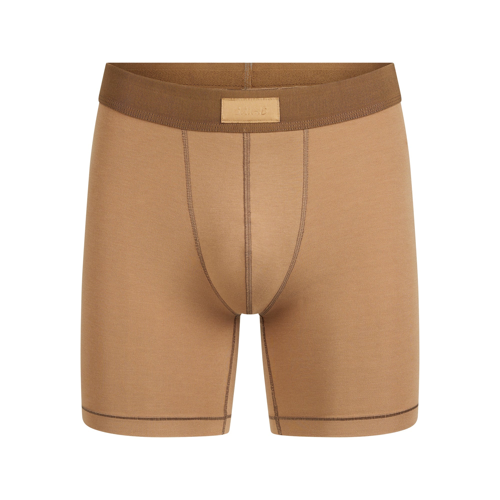 SKIMS COTTON MENS 5" BOXER BRIEF | RUSSET
