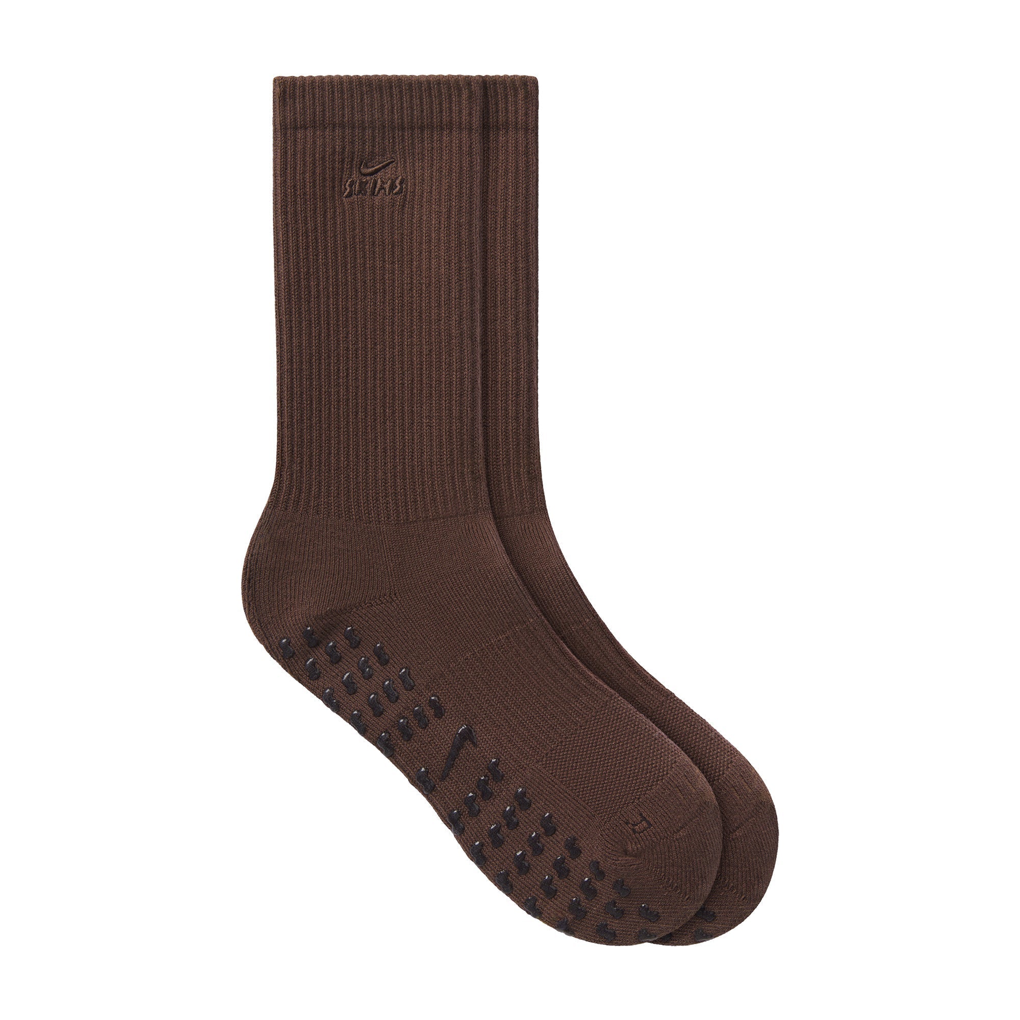 NikeSKIMS ACCESSORIES DRI-FIT PILATES GRIP CREW SOCK | DARK SEPIA