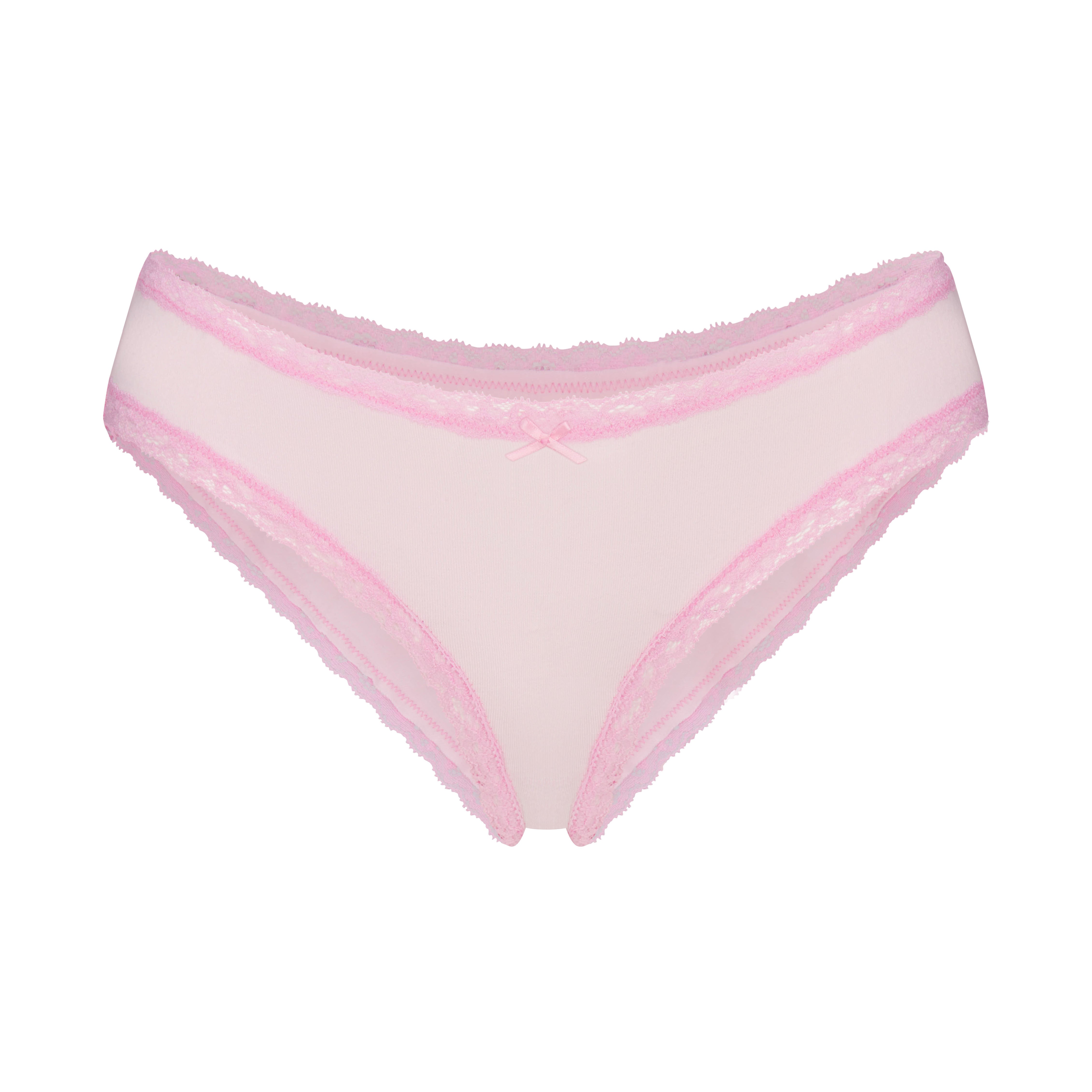 SKIMS LIGHTWEIGHT COTTON LACE BRIEF | CHERRY BLOSSOM