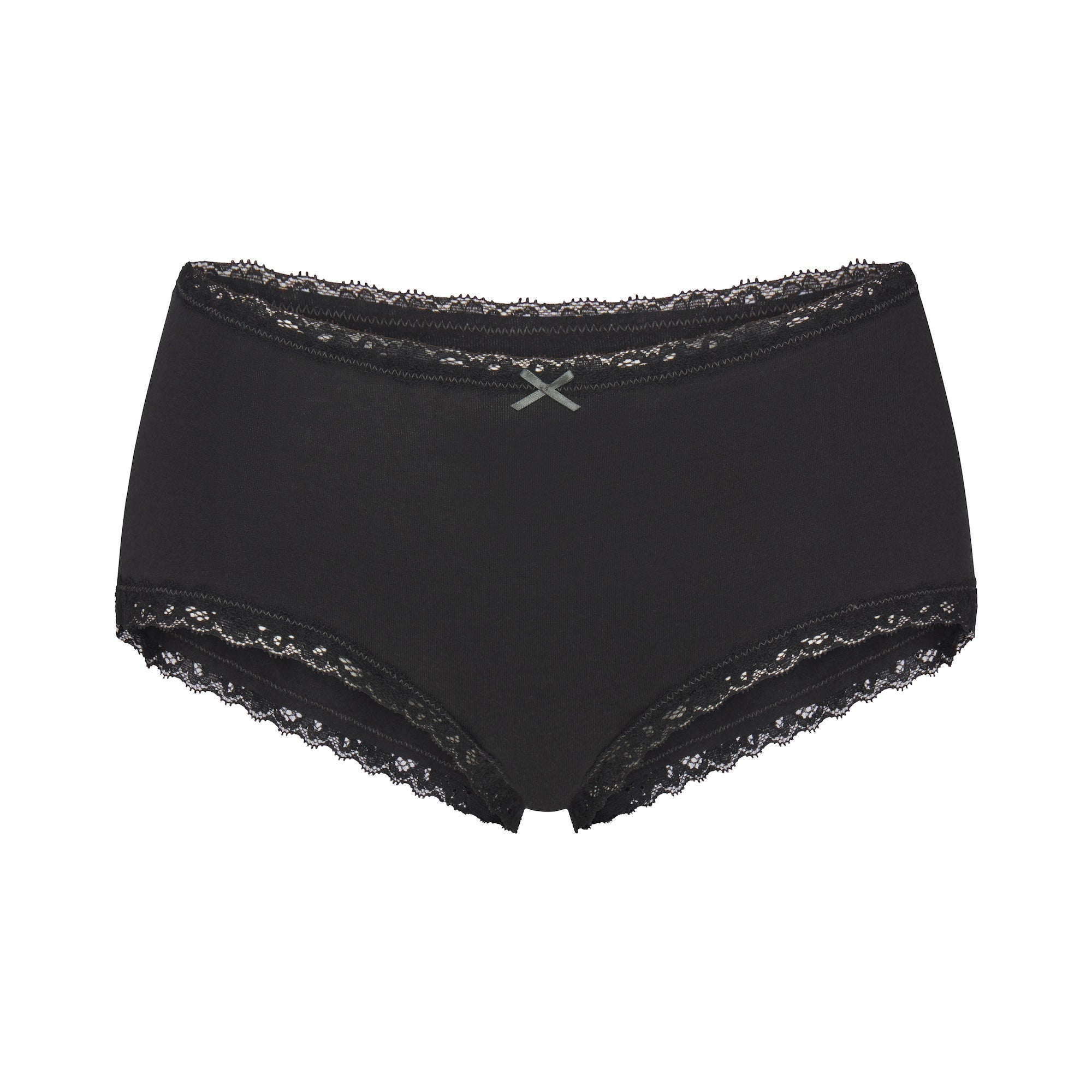 SKIMS LIGHTWEIGHT COTTON LACE BOY SHORT | SOOT