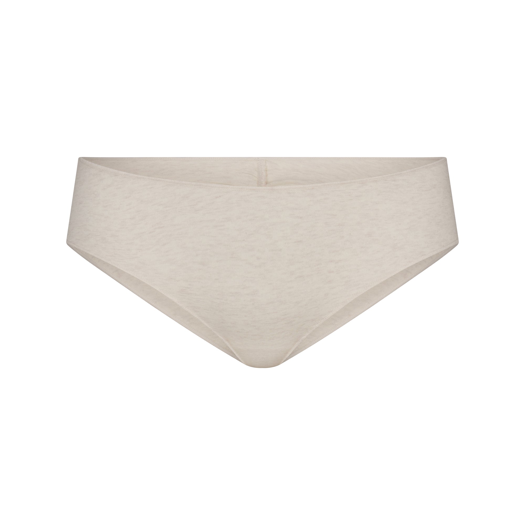 SKIMS LIGHTWEIGHT COTTON RUCHED BACK HIPSTER | OATMEAL HEATHER