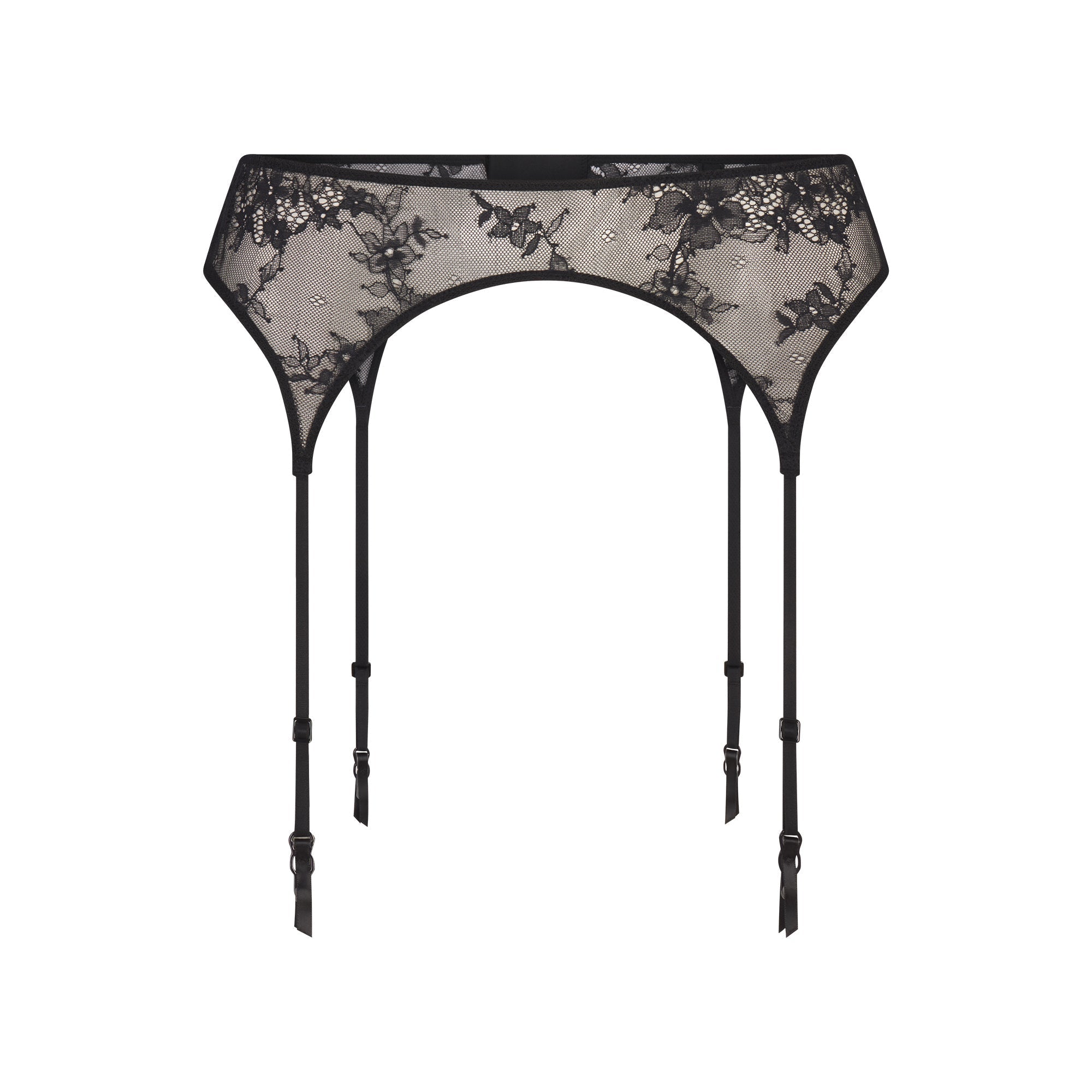 SKIMS ULTRA FINE LACE GARTER BELT | ONYX