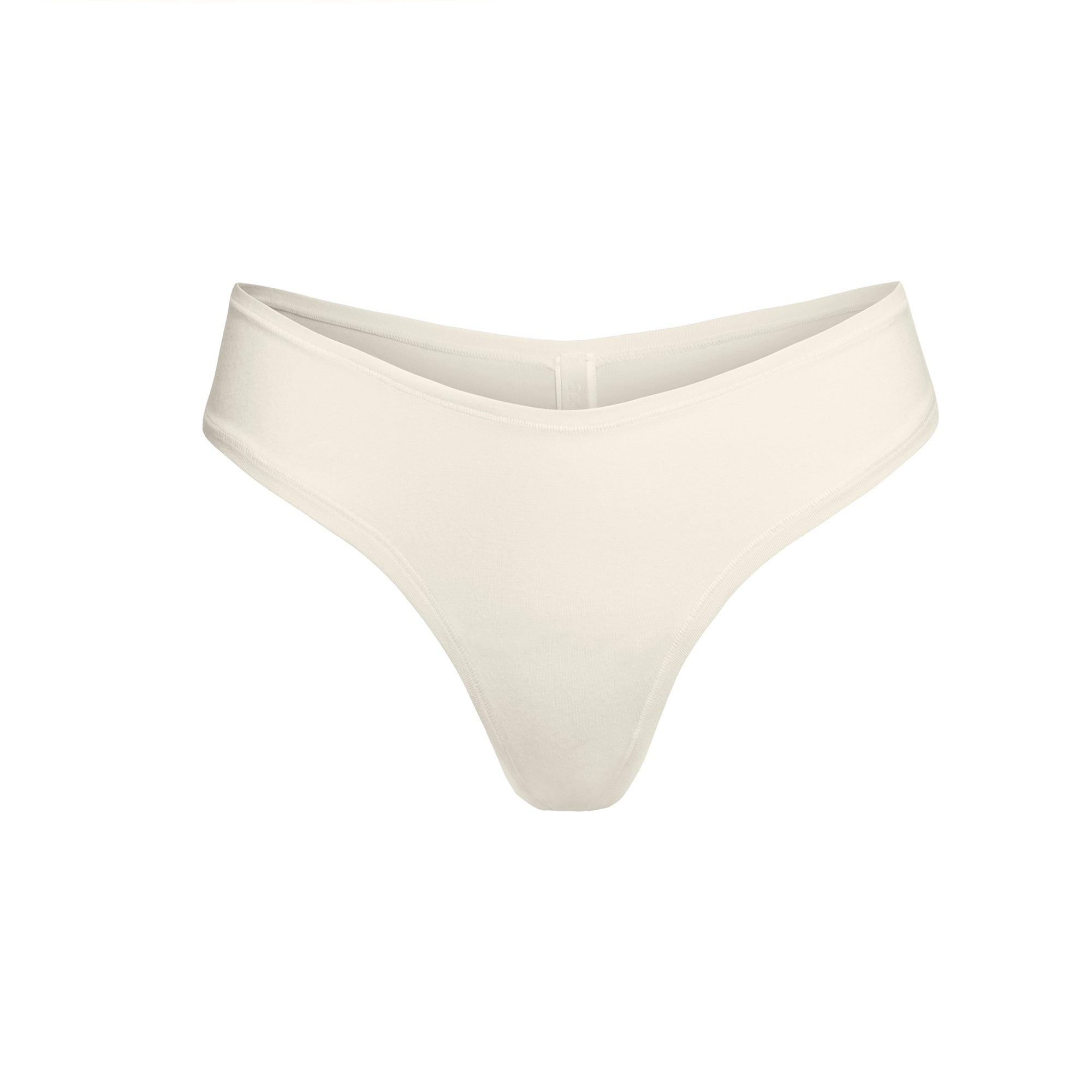 SKIMS COTTON JERSEY DIPPED THONG | BONE