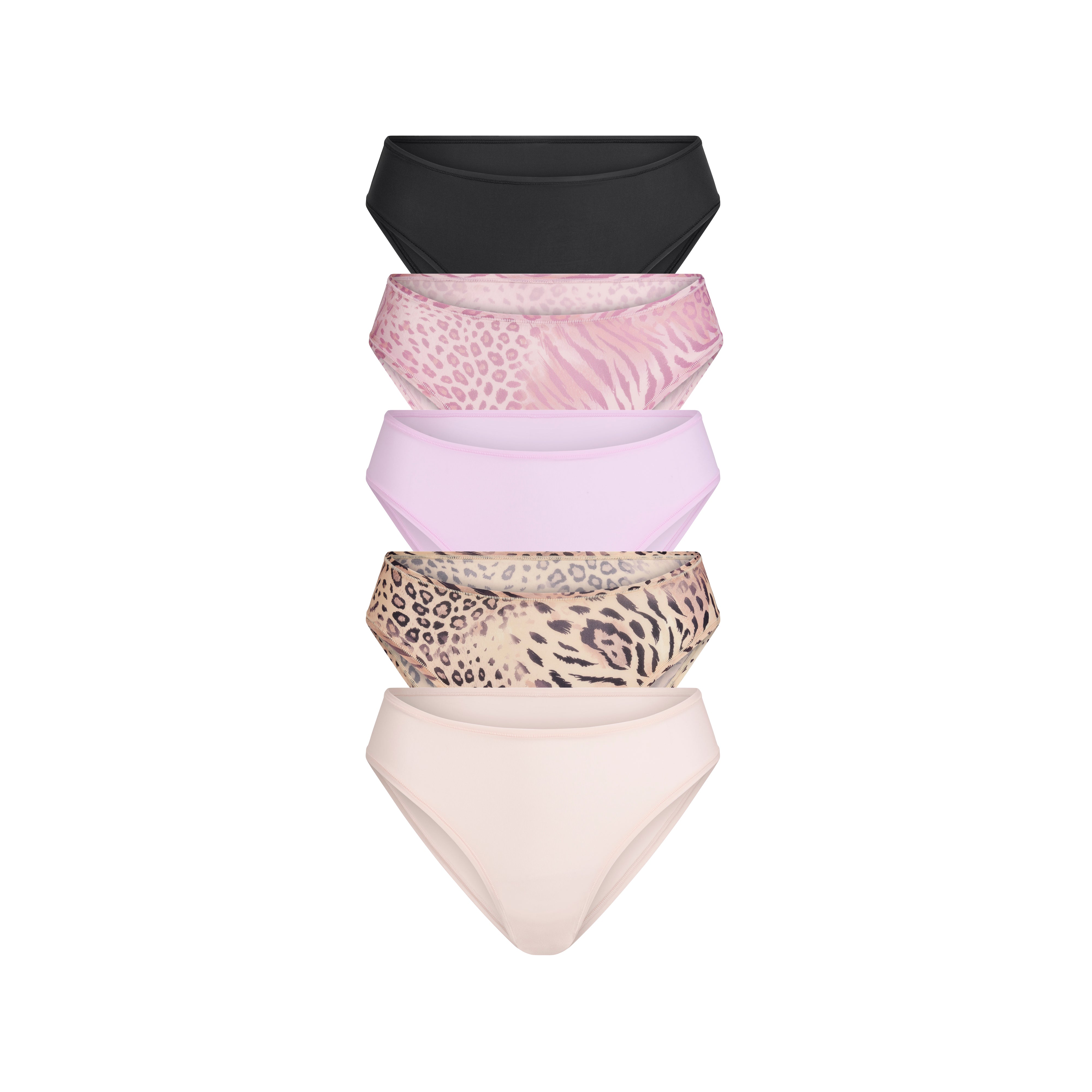 SKIMS FITS EVERYBODY CHEEKY BRIEF 5-PACK | SAND BLOOM ANIMAL MULTI