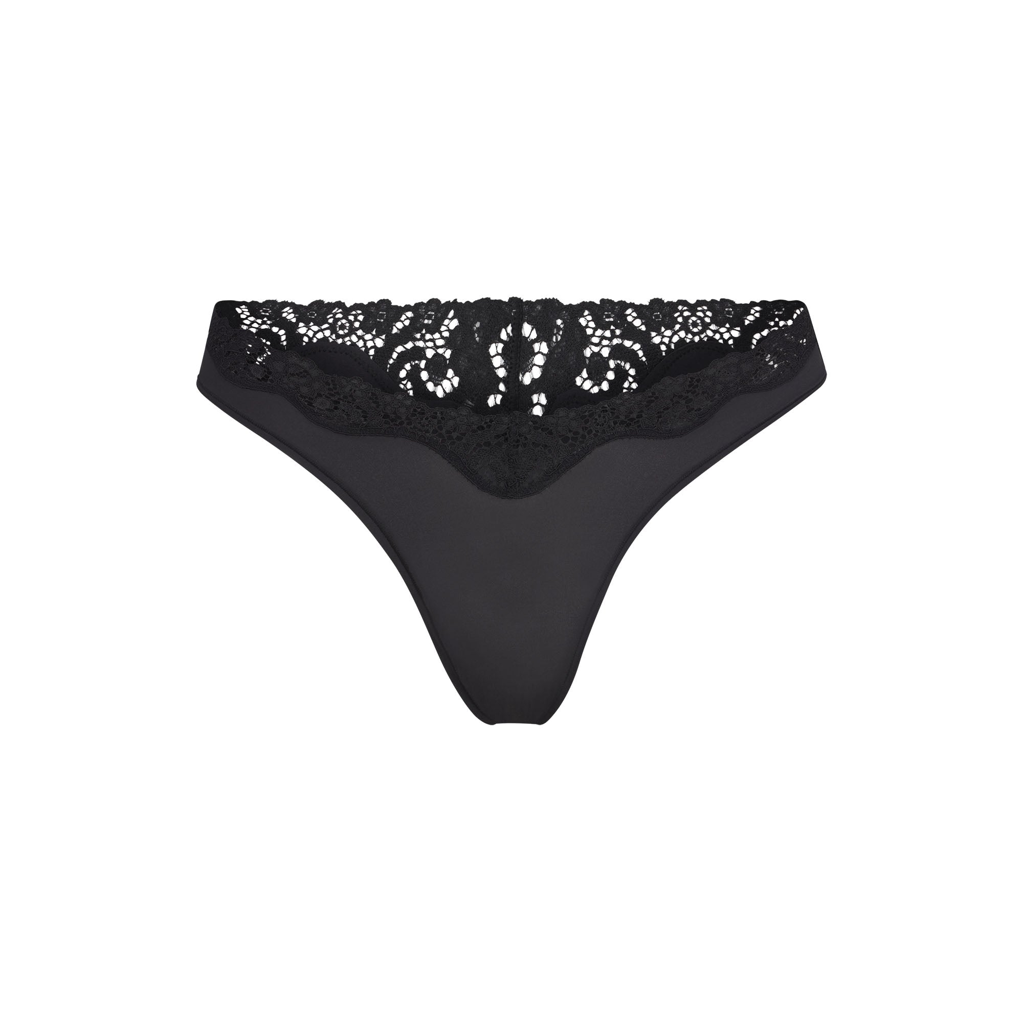 SKIMS FITS EVERYBODY LACE DIPPED THONG | ONYX