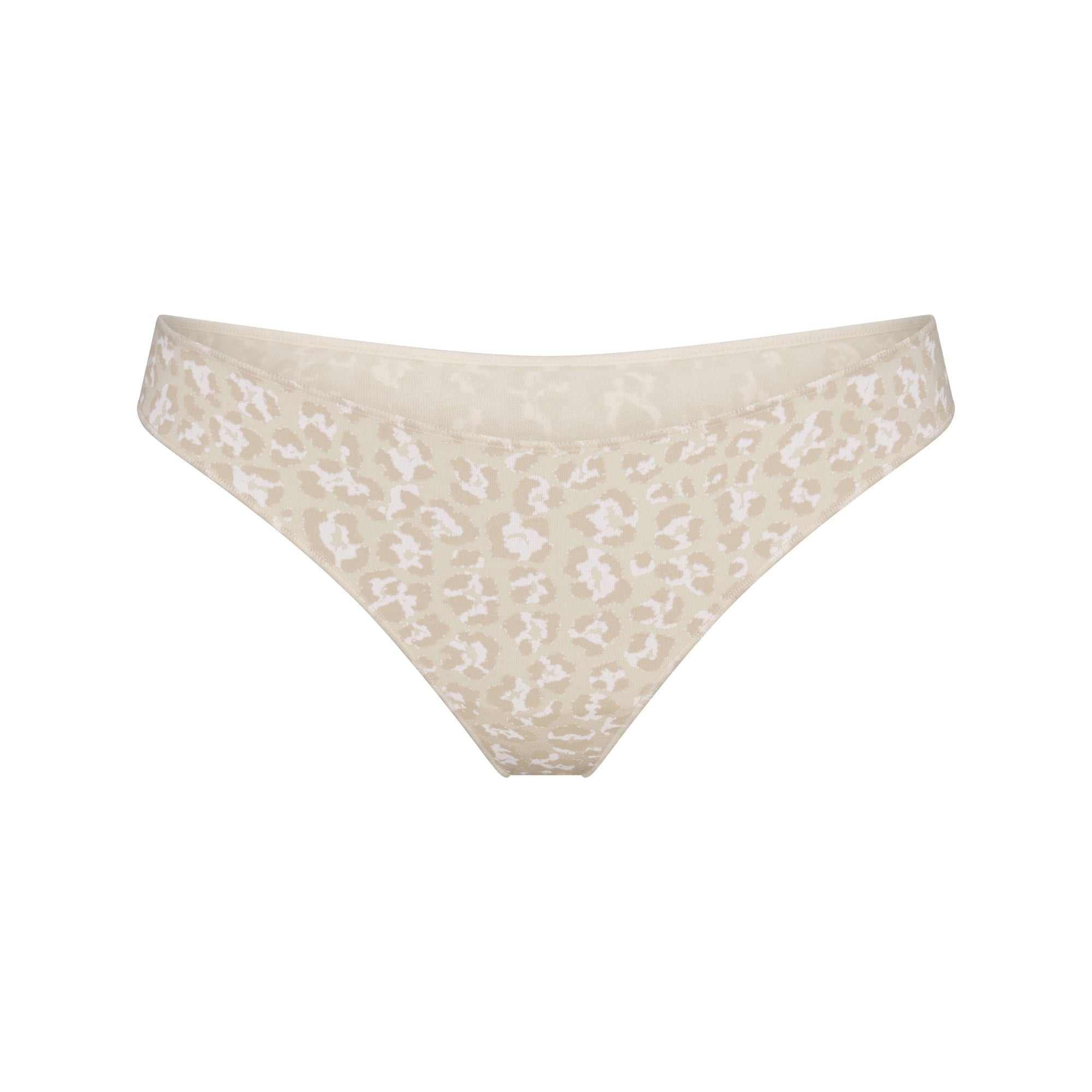 SKIMS LIGHTWEIGHT COTTON THONG | DELTA LEOPARD