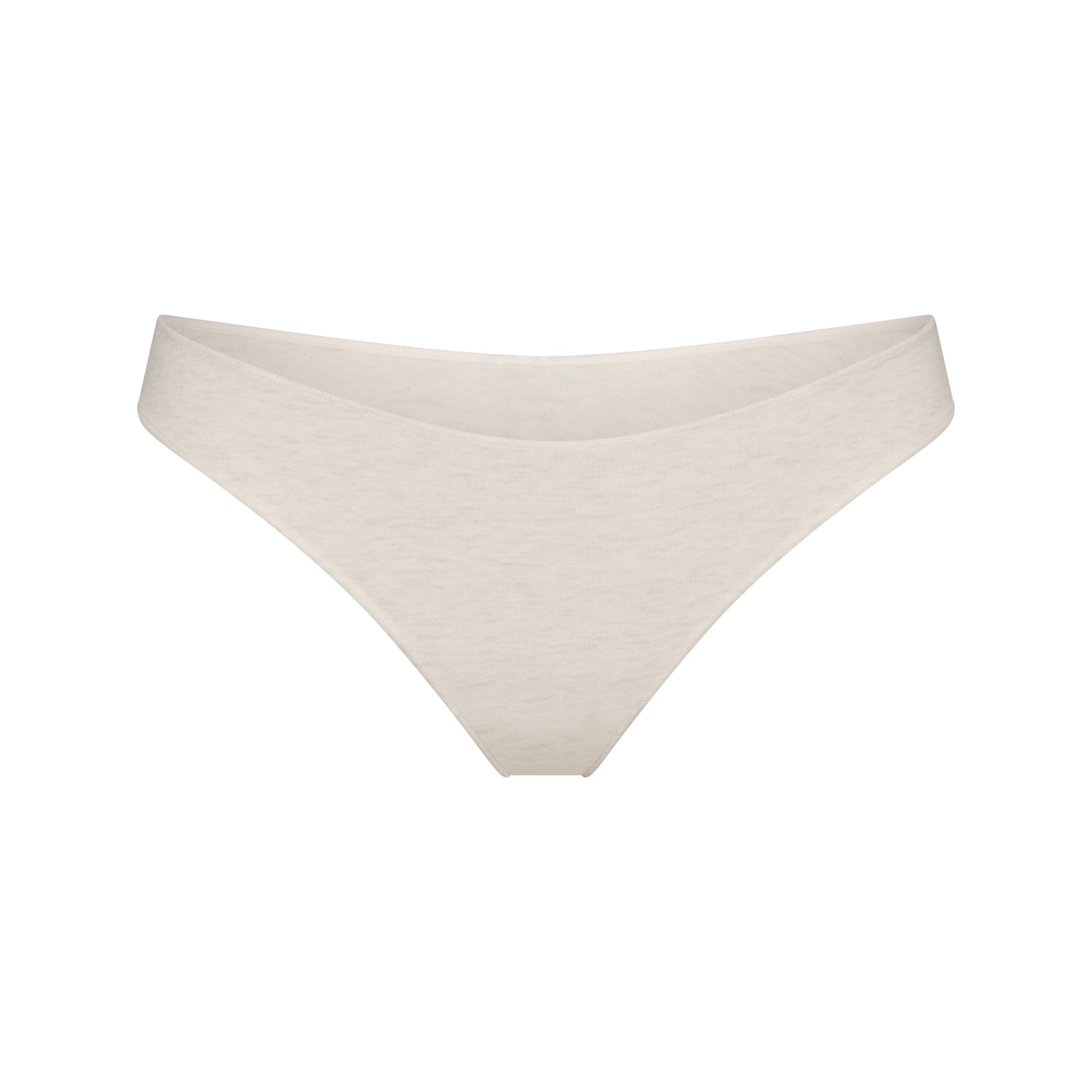 SKIMS LIGHTWEIGHT COTTON THONG | OATMEAL HEATHER