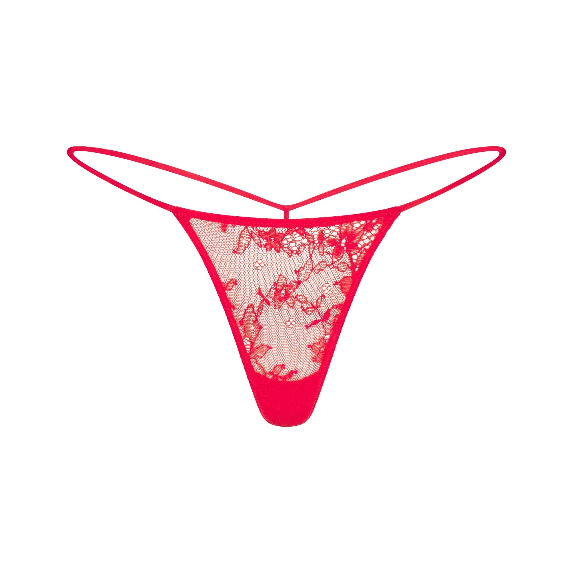 SKIMS ULTRA FINE LACE MICRO THONG | RUBY