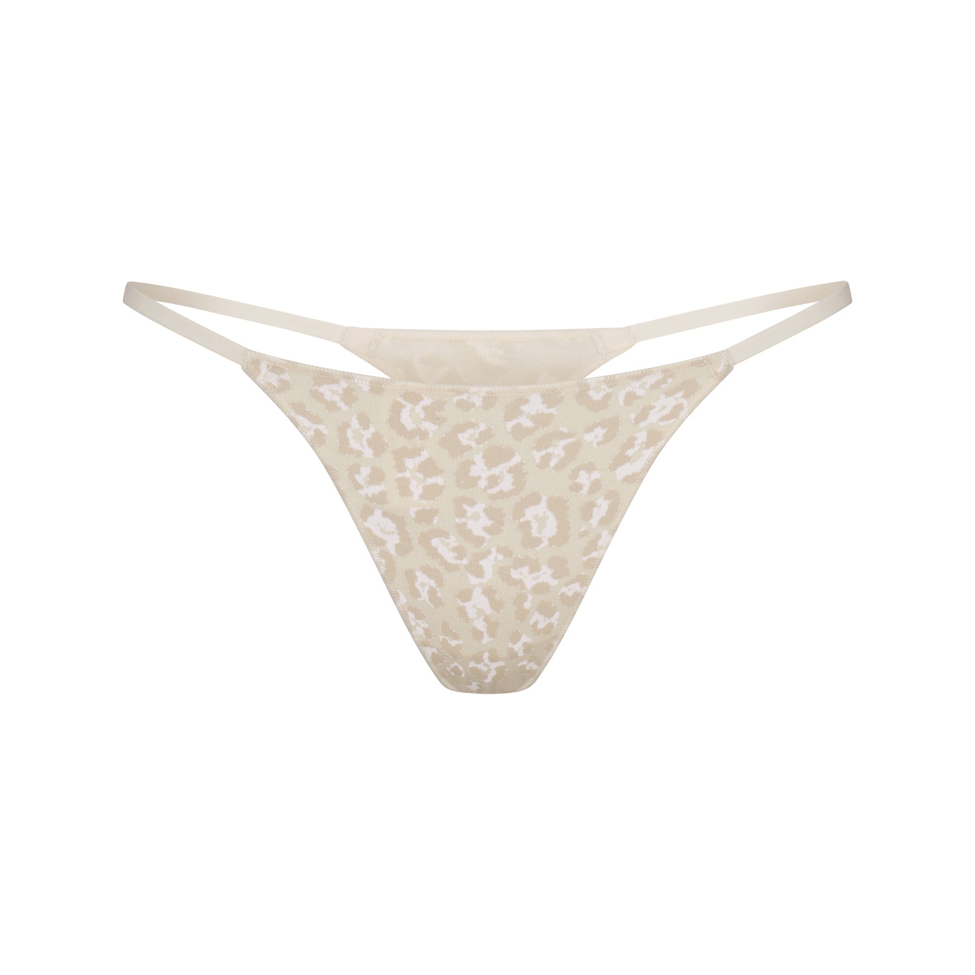 SKIMS LIGHTWEIGHT COTTON STRING THONG | DELTA LEOPARD