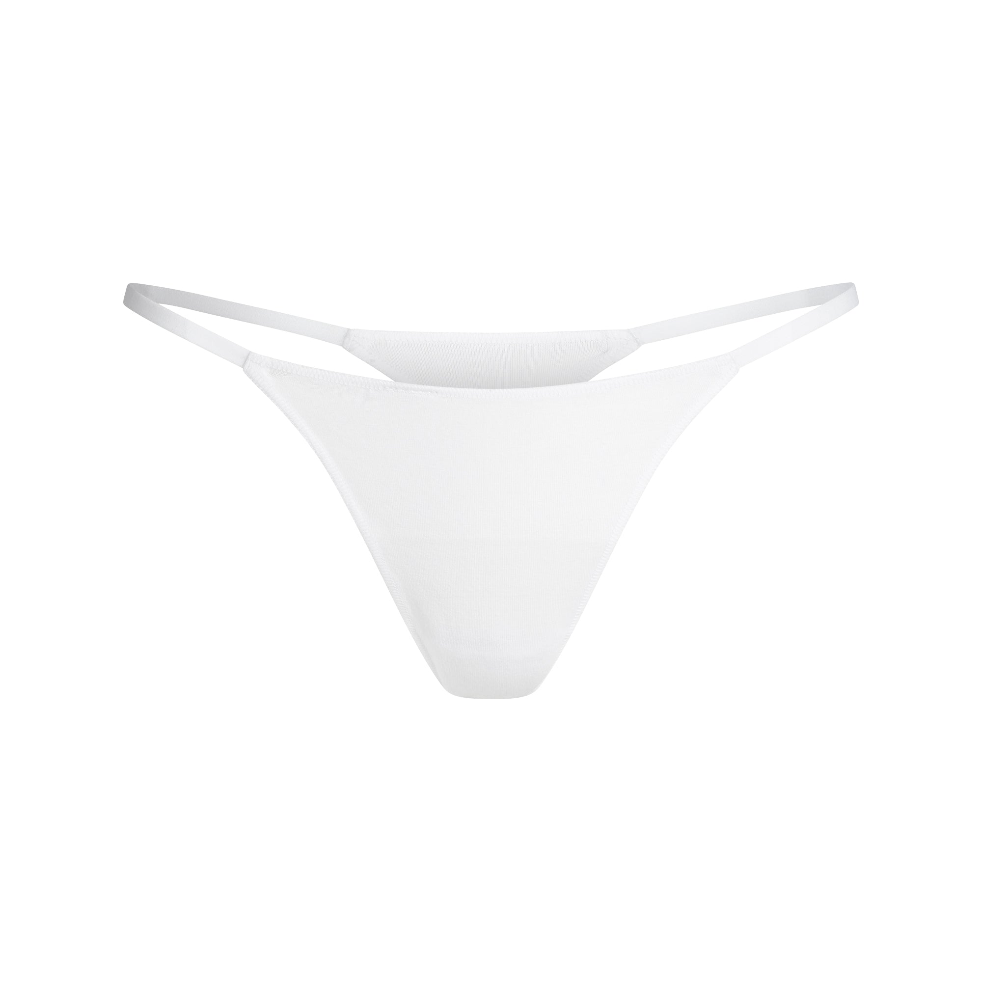 SKIMS LIGHTWEIGHT COTTON STRING THONG | SNOW