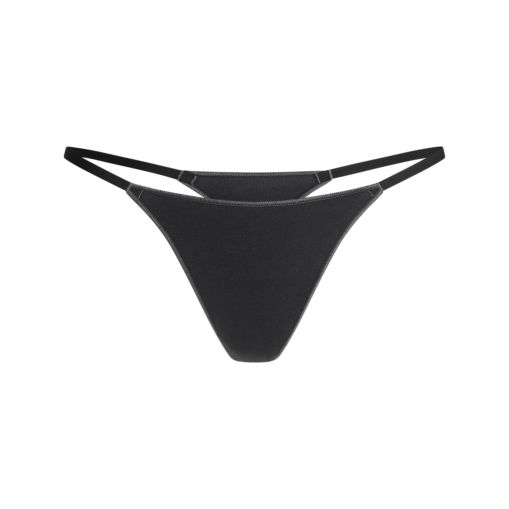 SKIMS LIGHTWEIGHT COTTON STRING THONG | SOOT TONAL