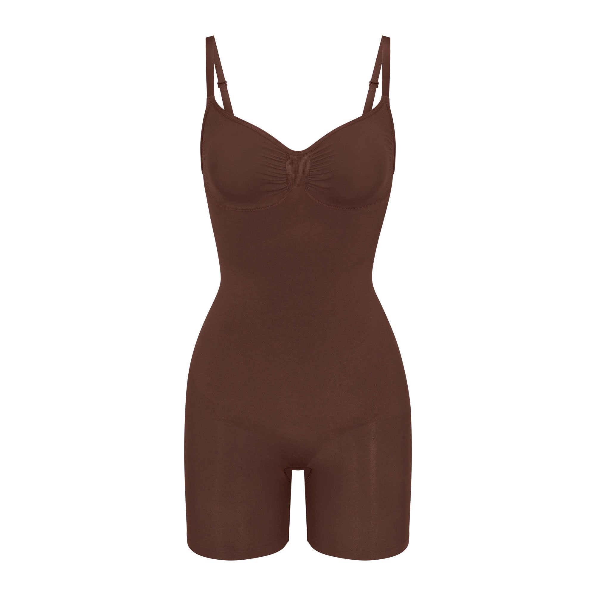 SKIMS SEAMLESS SCULPT MID THIGH BODYSUIT | COCOA