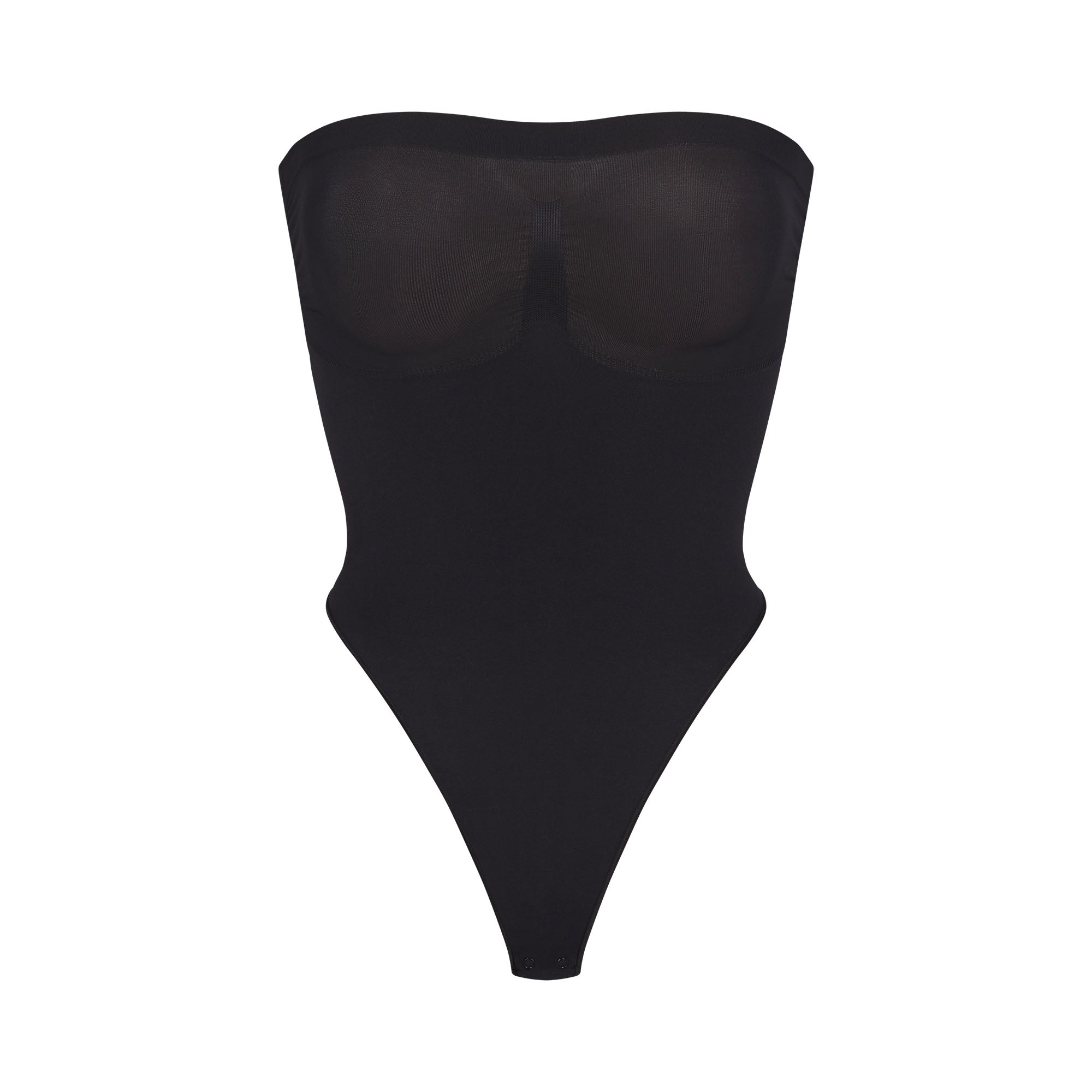 SKIMS SEAMLESS SCULPT STRAPLESS THONG BODYSUIT | ONYX