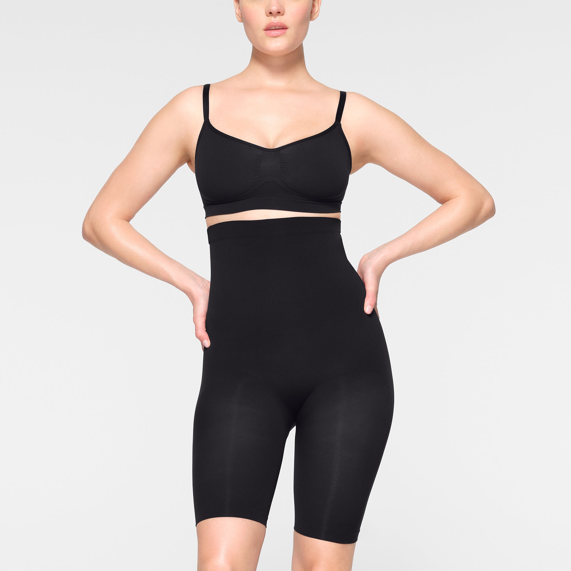 SKIMS SEAMLESS SCULPT HIGH-WAISTED ABOVE THE KNEE SHORT | ONYX