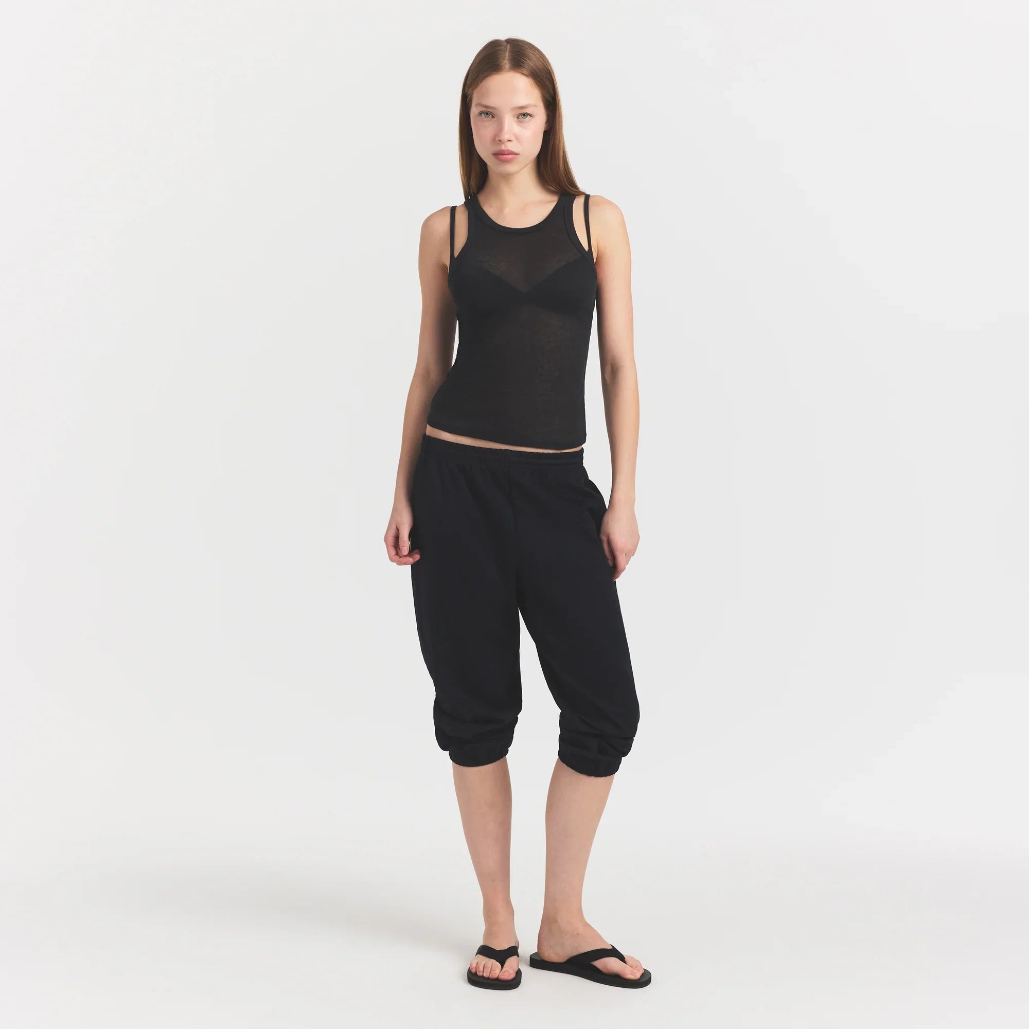 SKIMS SHEER RIB TANK | SOOT