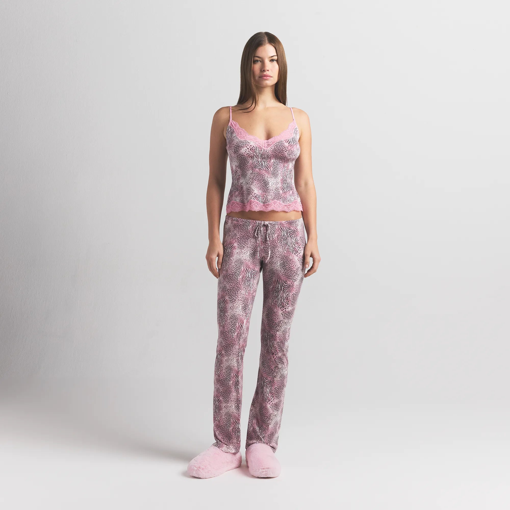 SKIMS SLEEP LACE CAMI AND PANT SET | BLOOM MINI MULTI ANIMAL