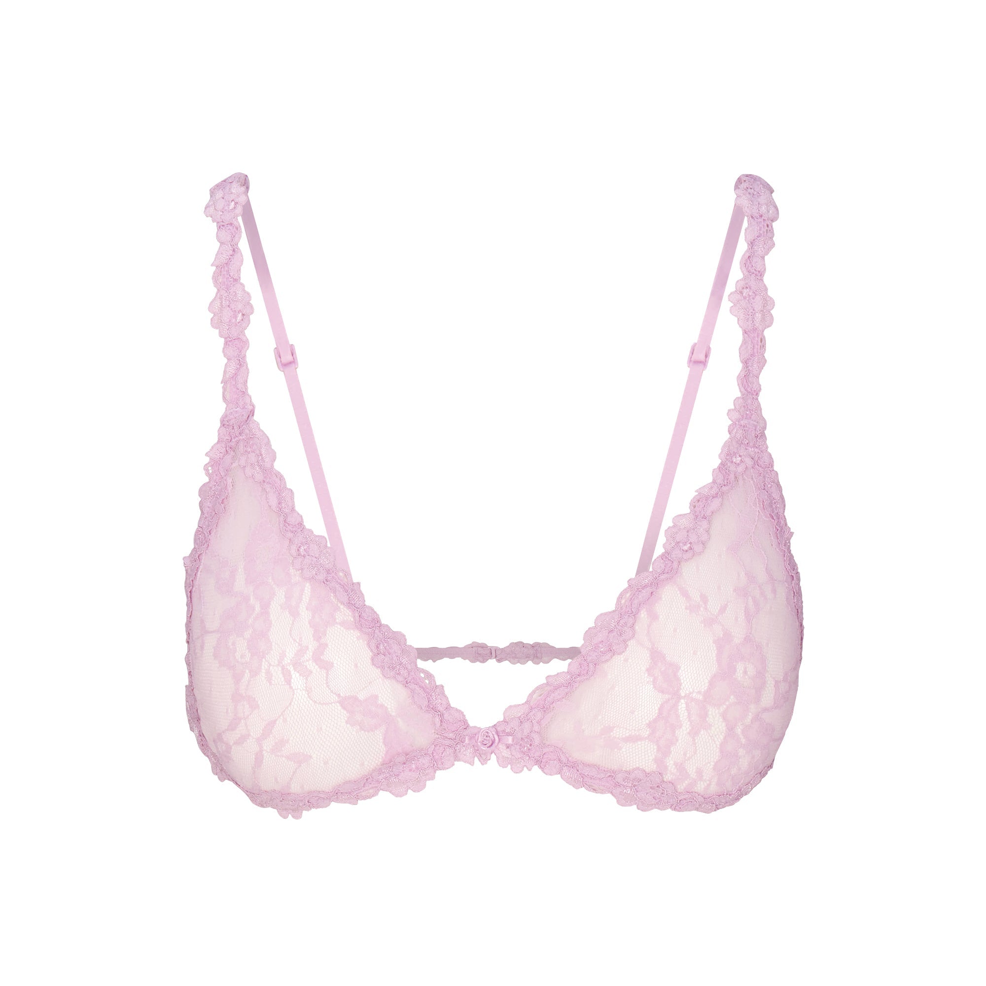 SKIMS STRETCH LACE TRIANGLE BRALETTE | BABY PINK