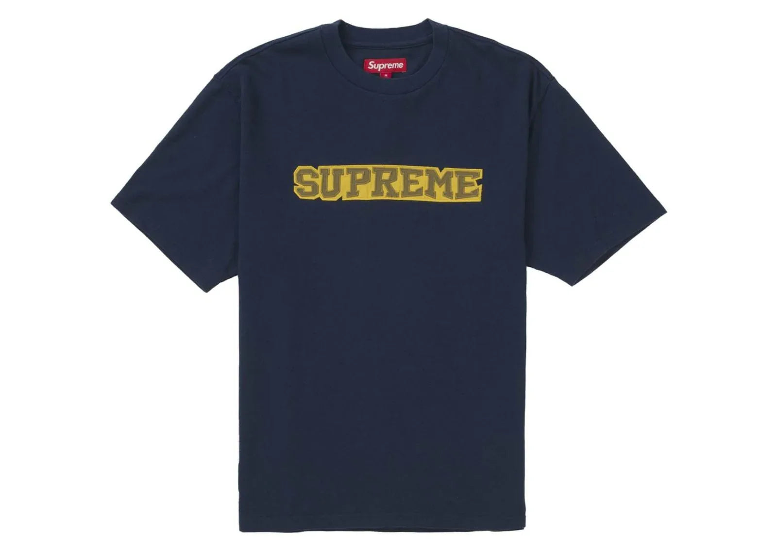 Supreme Satin Appliqué S/S Top Navy - My Suti