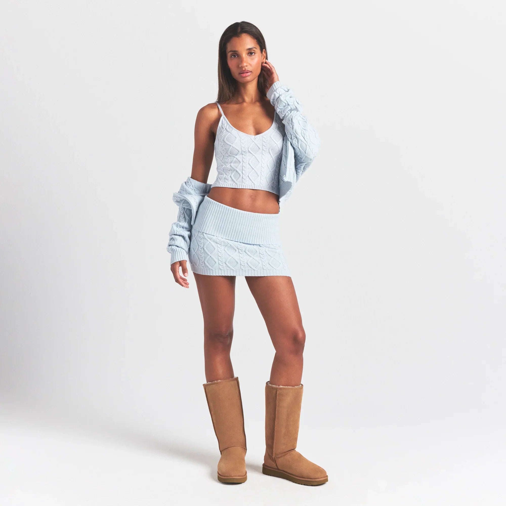 SKIMS SWEATER KNITS CABLE KNIT CAMI | ZEN BLUE
