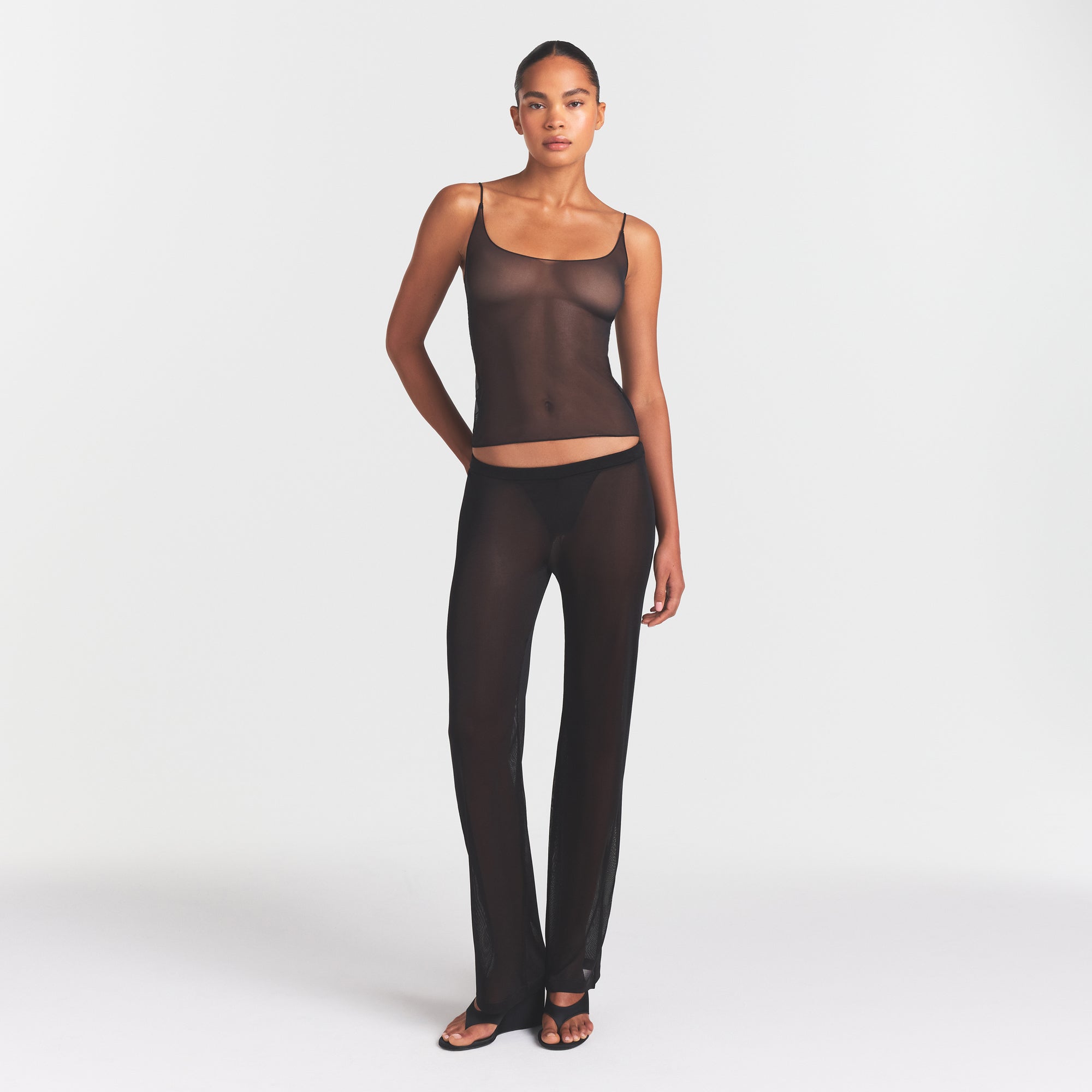 SKIMS ULTRA FINE MESH CAMI | OBSIDIAN