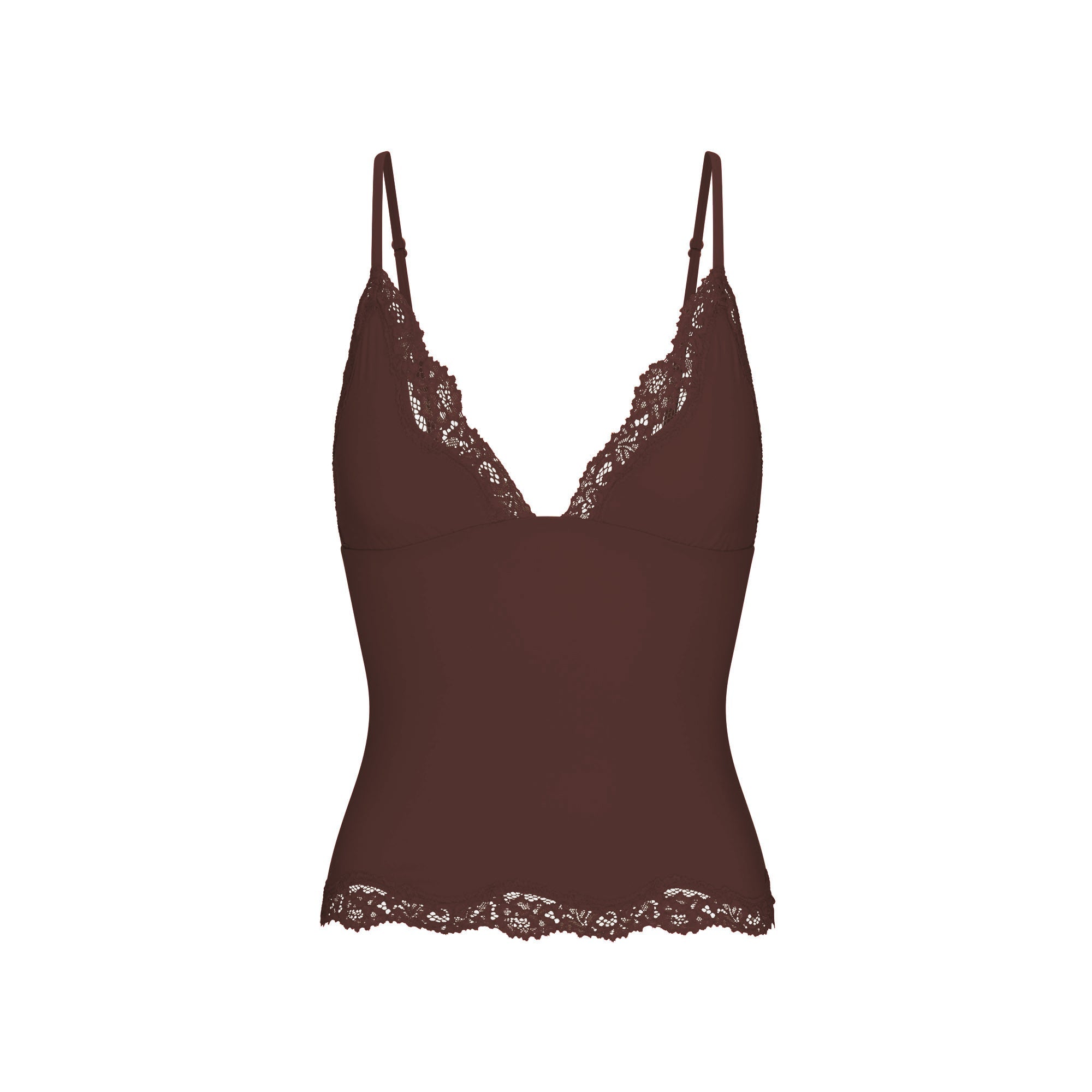 SKIMS FITS EVERYBODY LACE TRIANGLE CAMI | ESPRESSO