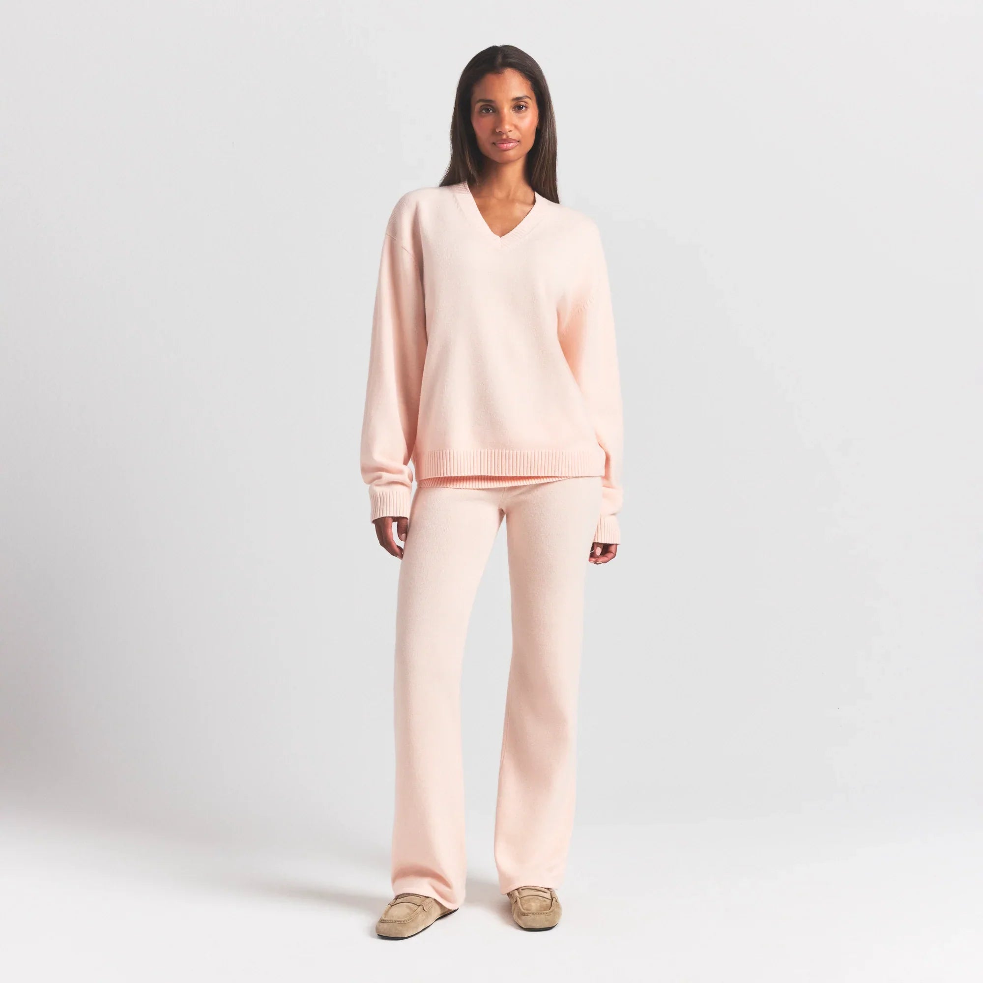 SKIMS SWEATER KNITS PULLOVER V NECK | PRIMROSE
