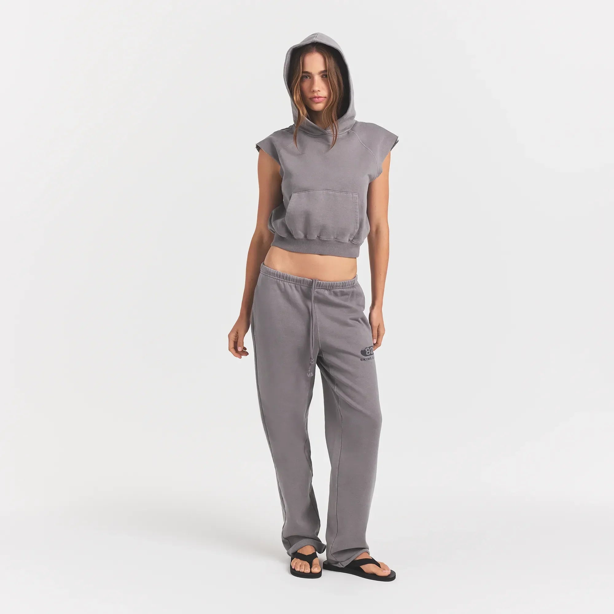 SKIMS BOYFRIEND FLEECE MUSCLE PULLOVER | SHADOW