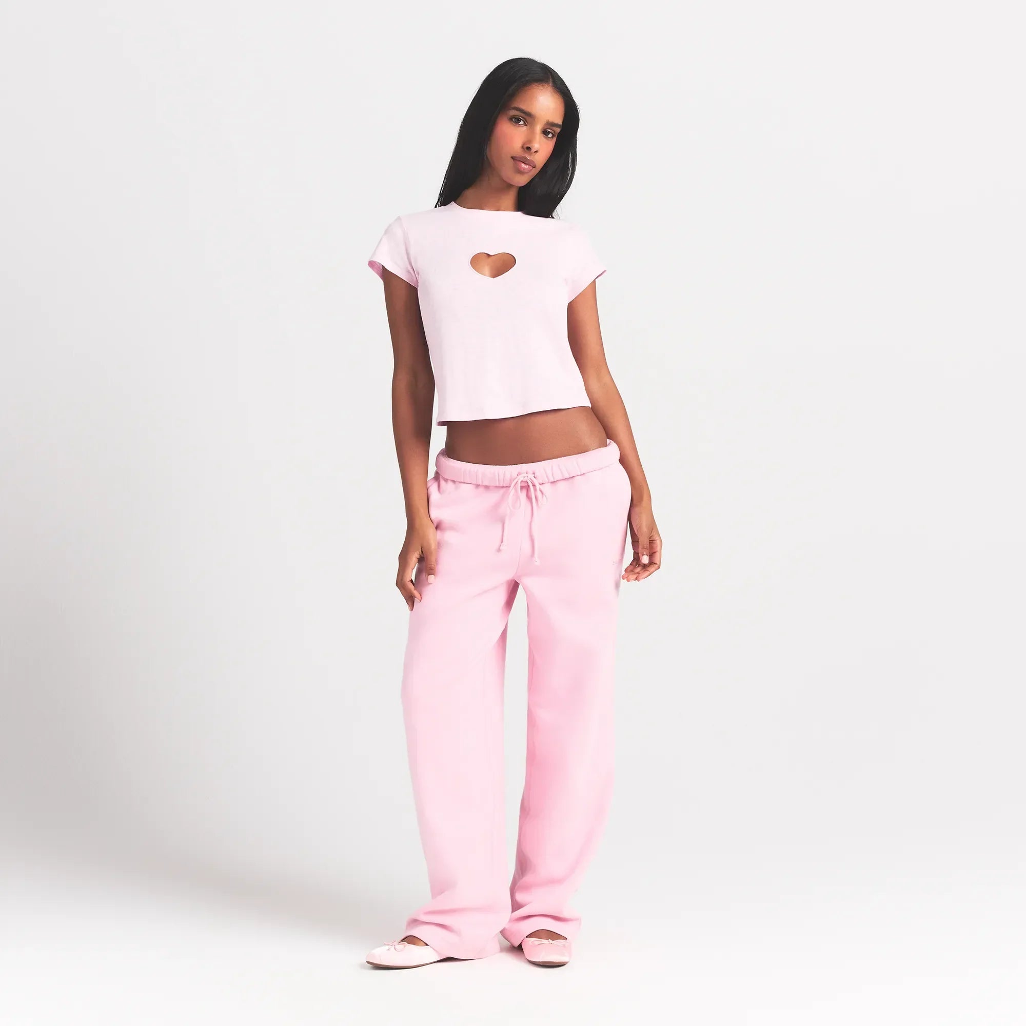 SKIMS WORN IN JERSEY HEART BABY TEE | BABY PINK