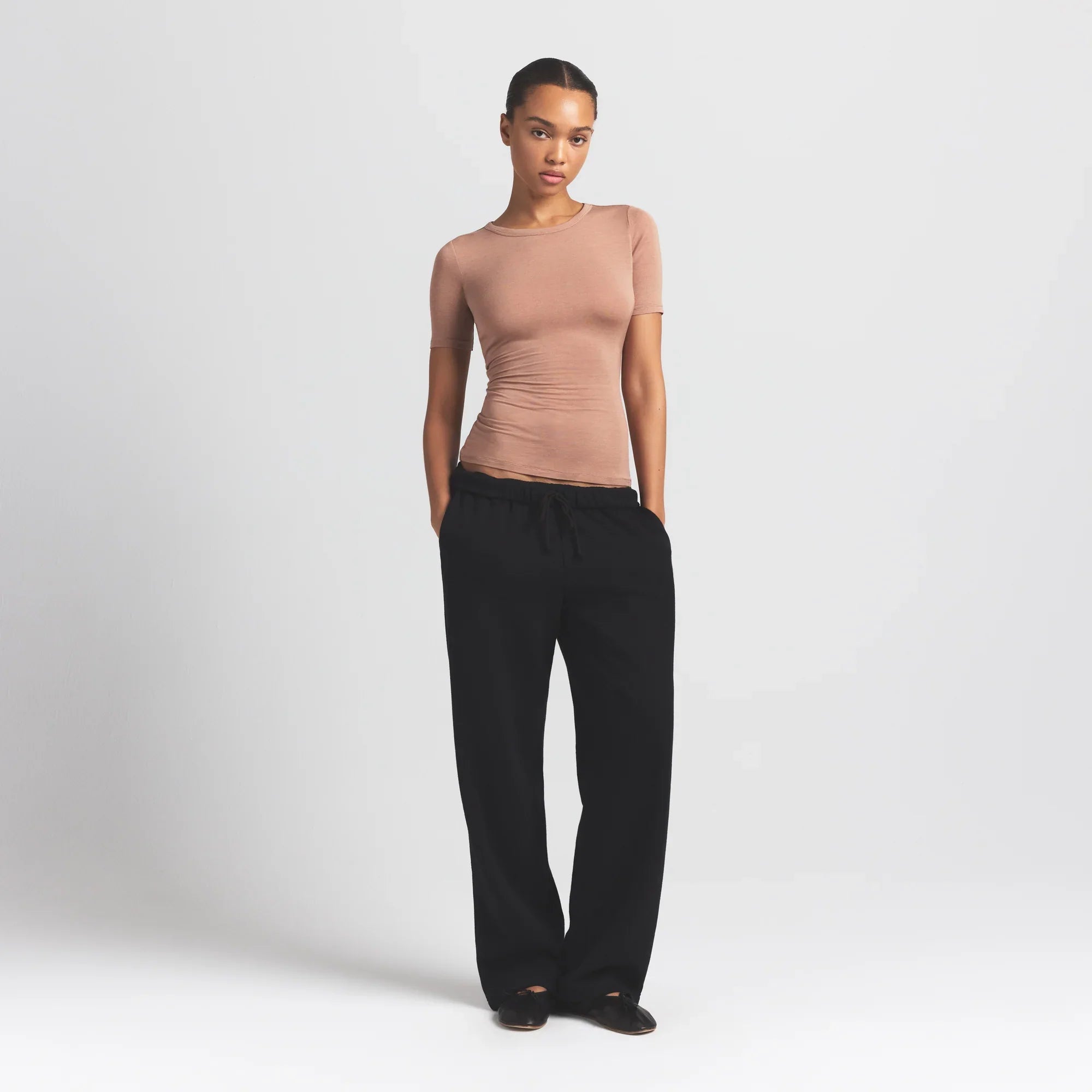 SKIMS SHEER MODAL LONG T-SHIRT | SIENNA