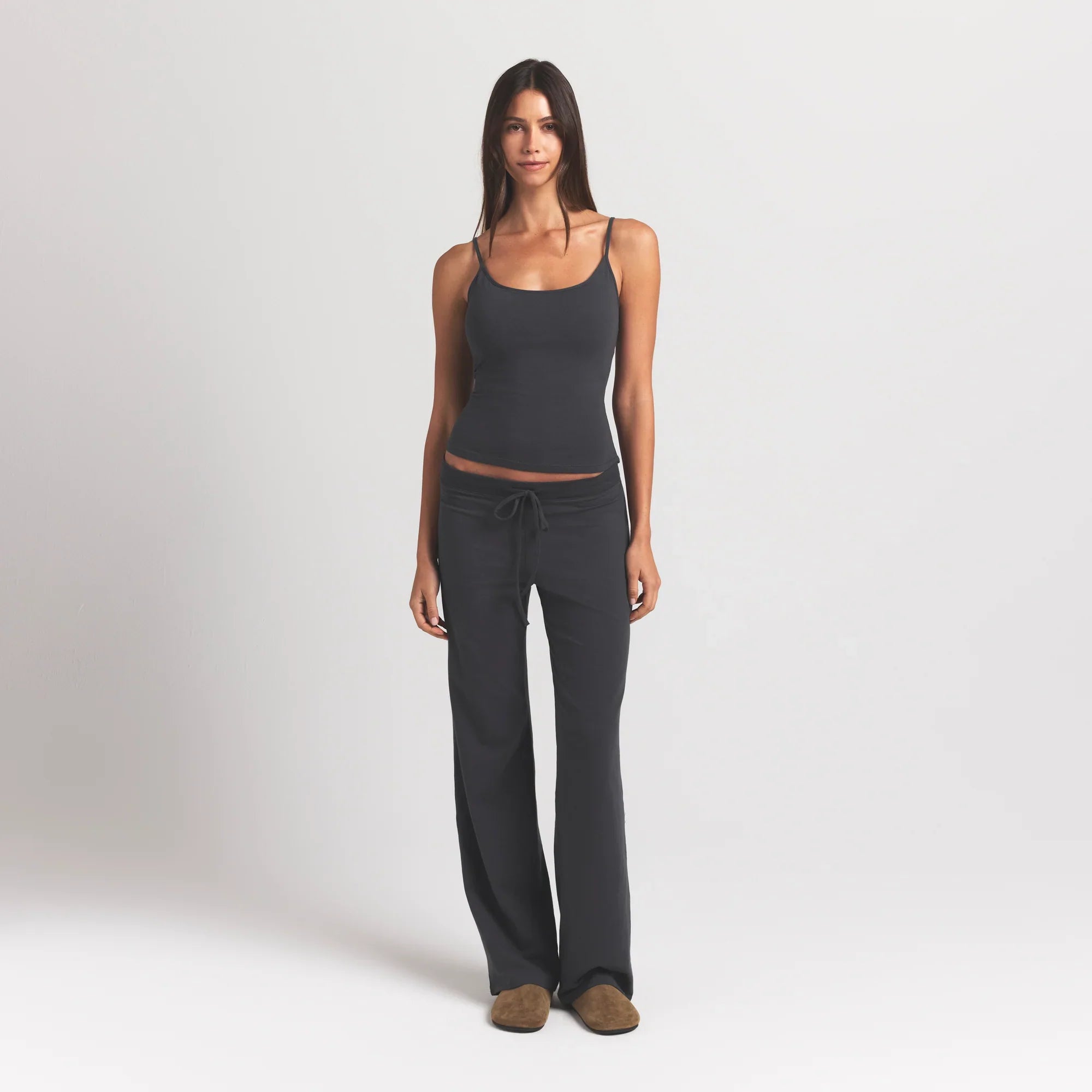 SKIMS COTTON JERSEY SCOOP NECK CAMI | ASH