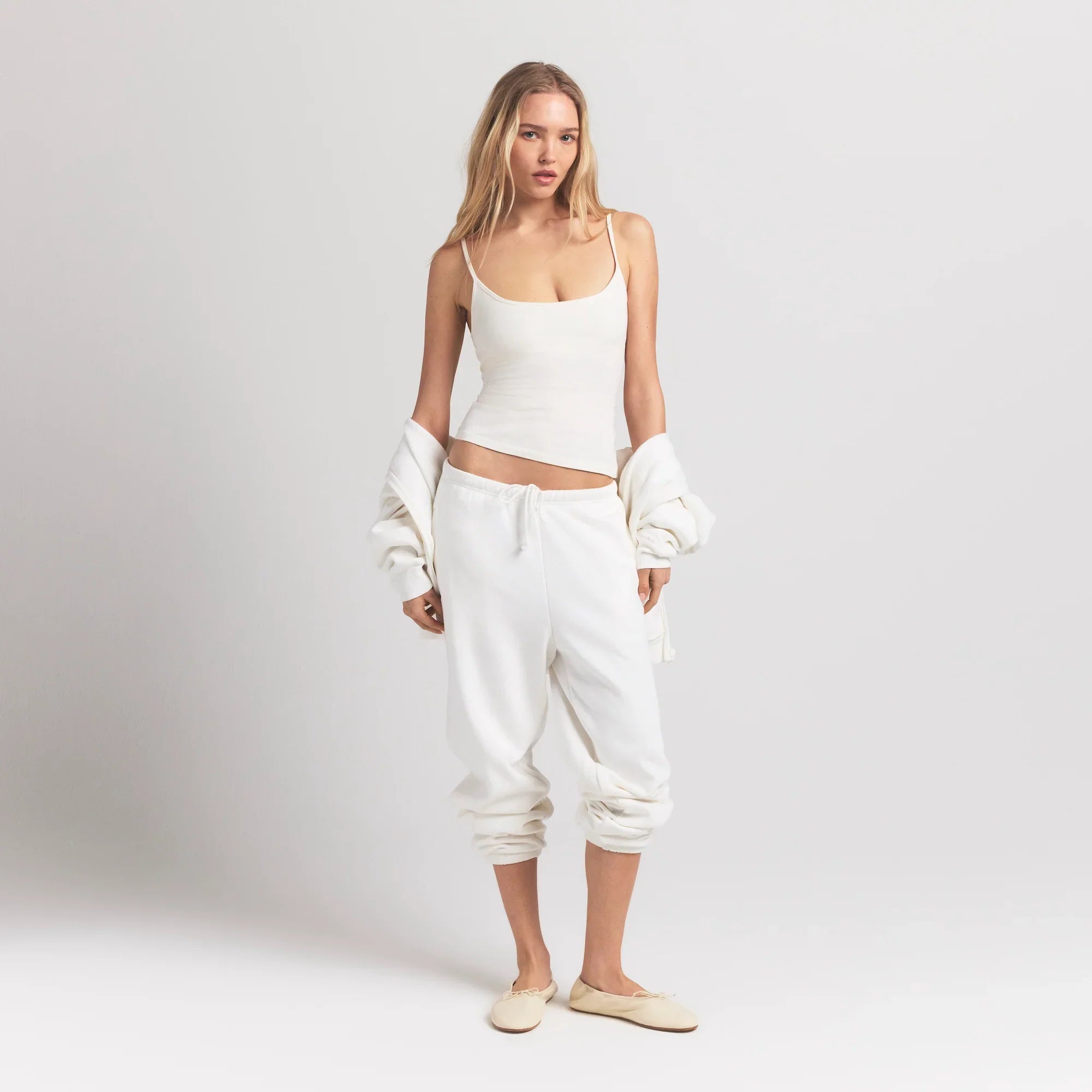 SKIMS COTTON JERSEY SCOOP NECK CAMI | MARBLE