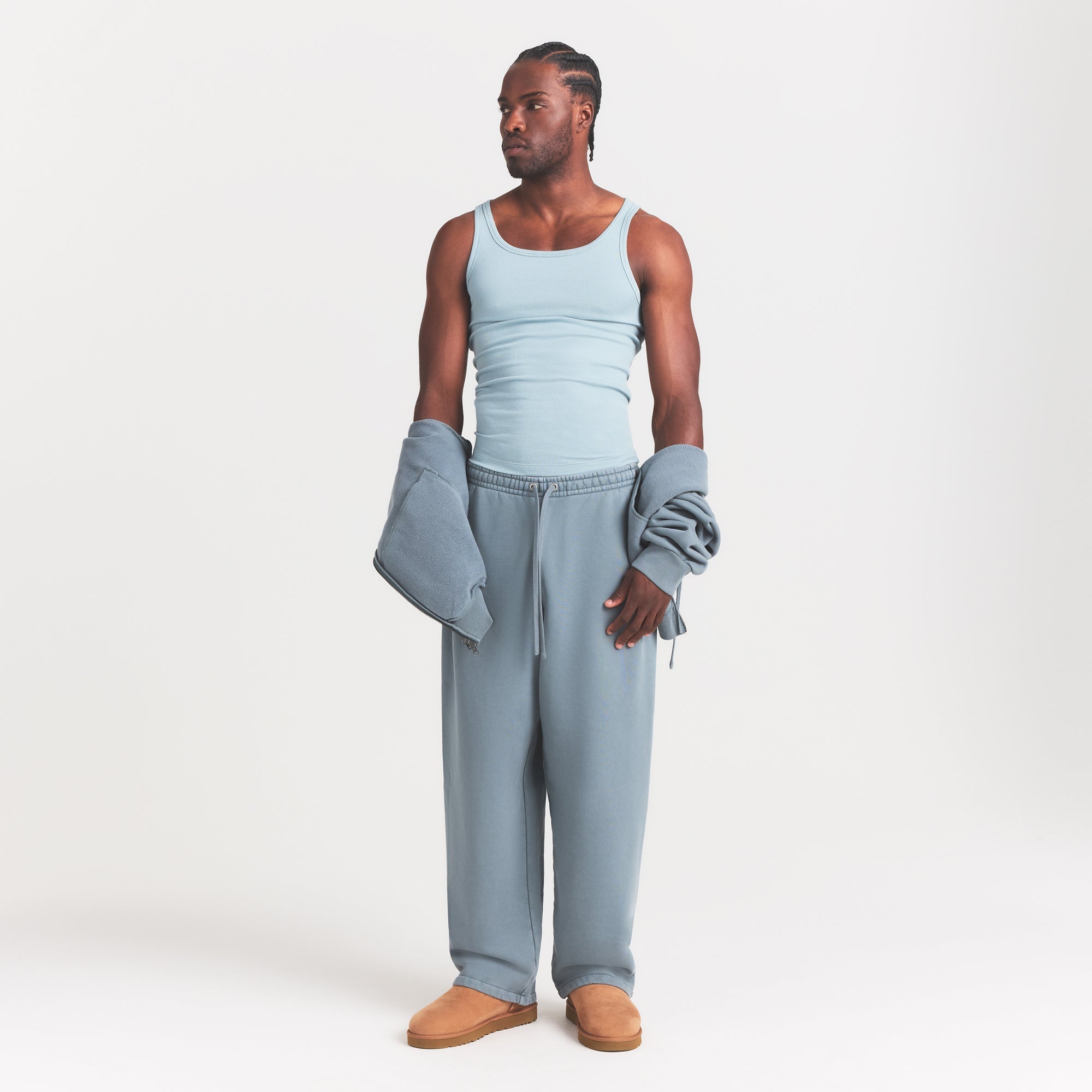 SKIMS COTTON MENS RIB TANK 3-PACK | VERDANT DARK SEPIA MULTI