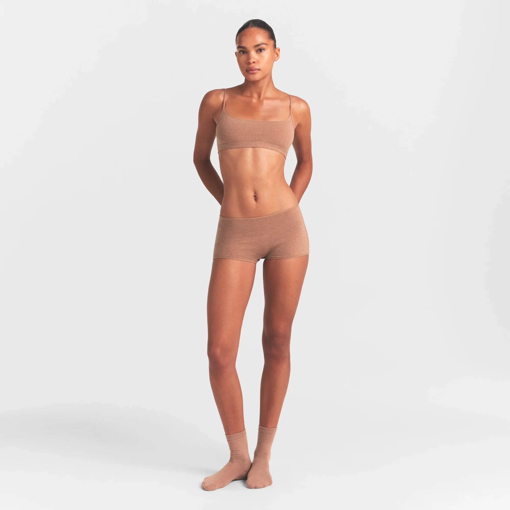 SKIMS EVERYDAY COTTON BOY SHORT | SIENNA HEATHER