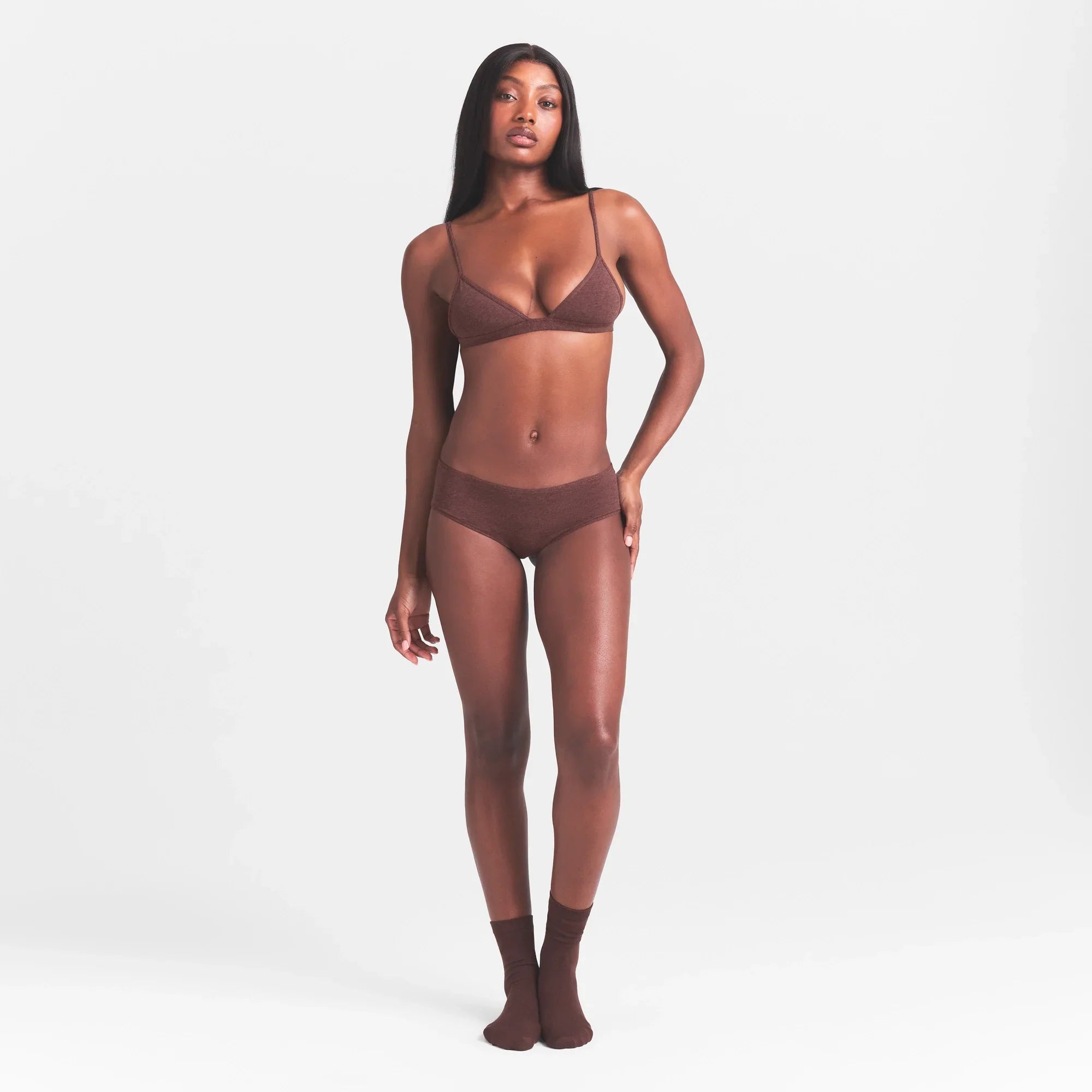 SKIMS EVERYDAY COTTON HIPSTER | COCOA HEATHER