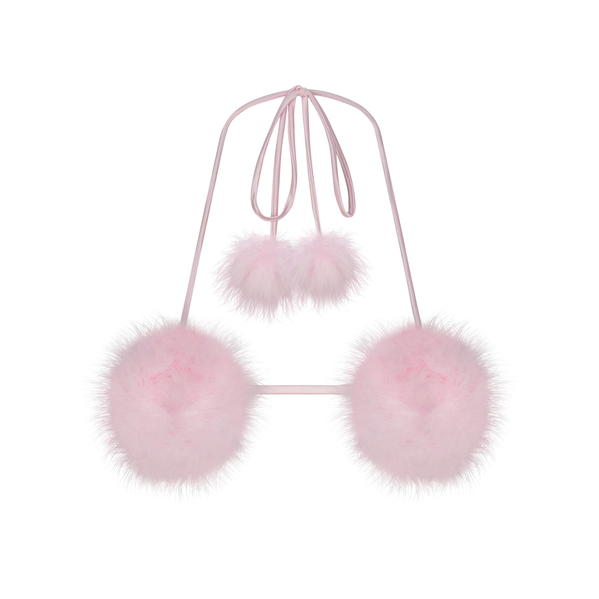 SKIMS NOVELTY INTIMATES POM POM BRALETTE AND THONG SET | BABY PINK