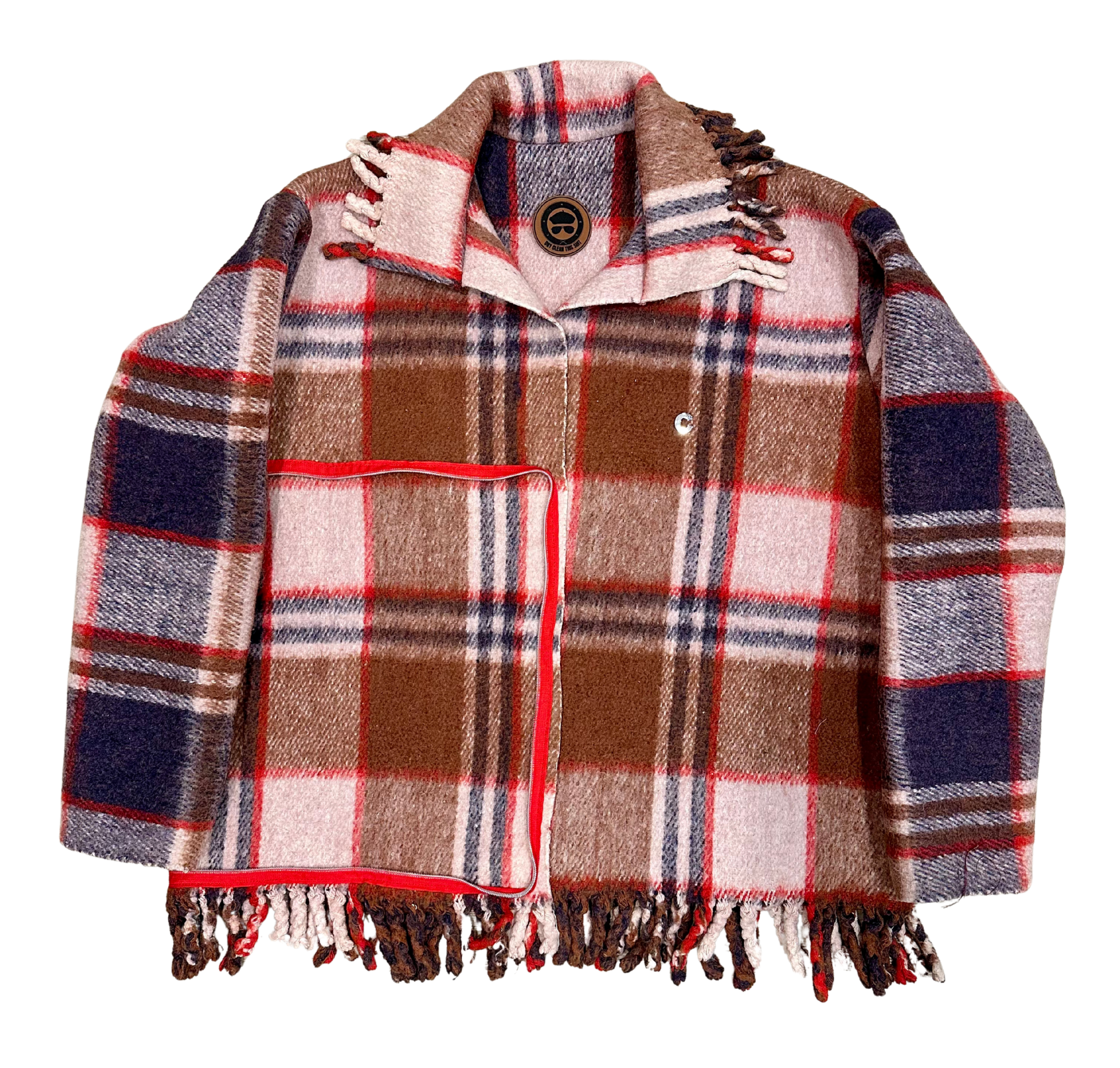 Cointel The Redline Fringe Plaid Coat