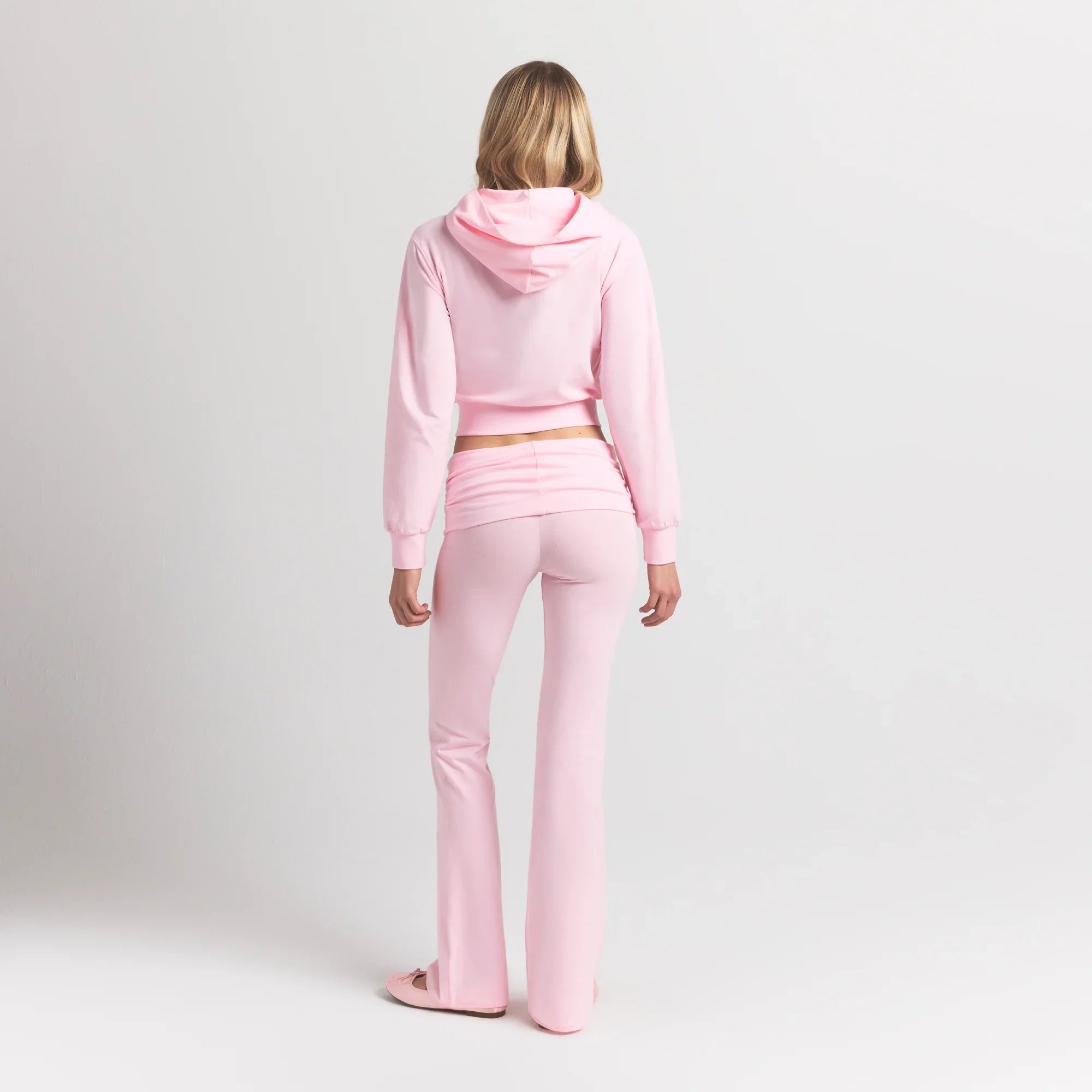 SKIMS COTTON JERSEY ZIP UP HOODIE | CHERRY BLOSSOM