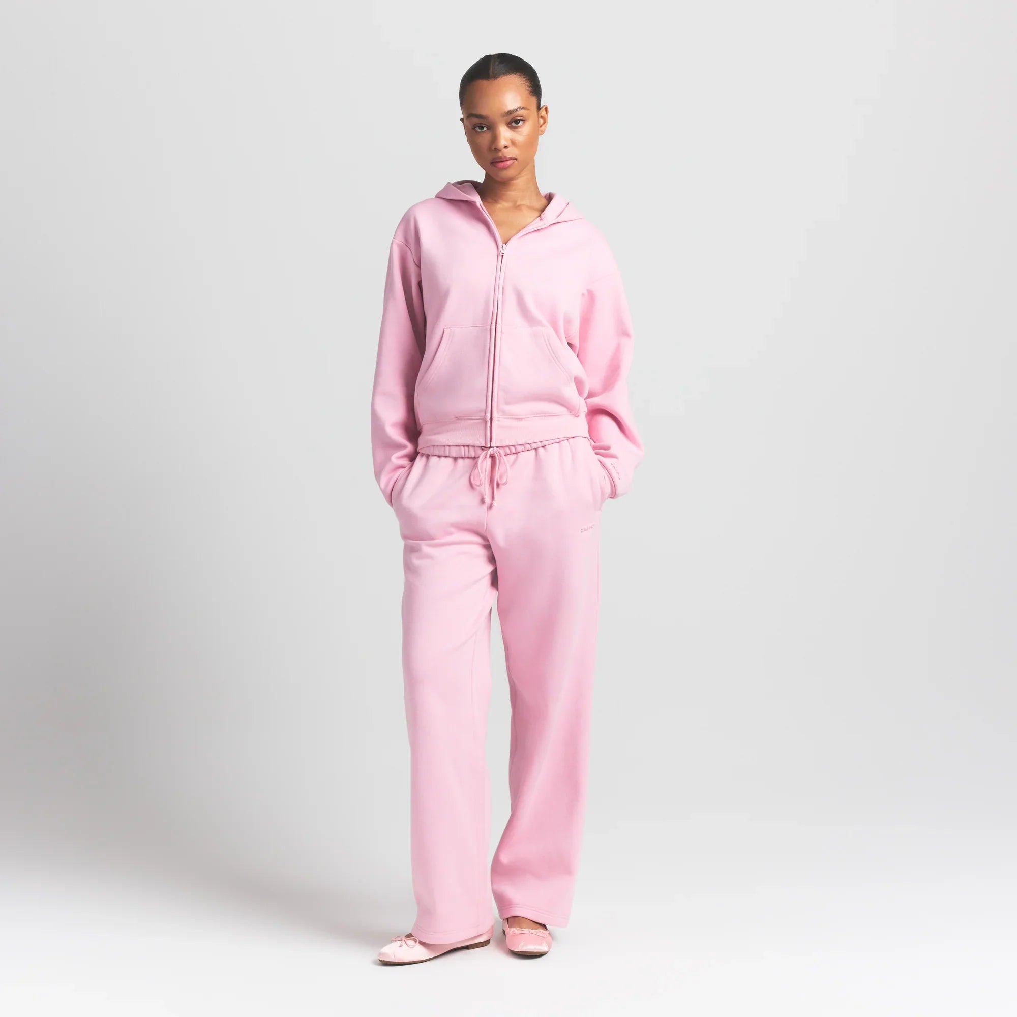 SKIMS COTTON FLEECE CLASSIC ZIP UP HOODIE | HALITE