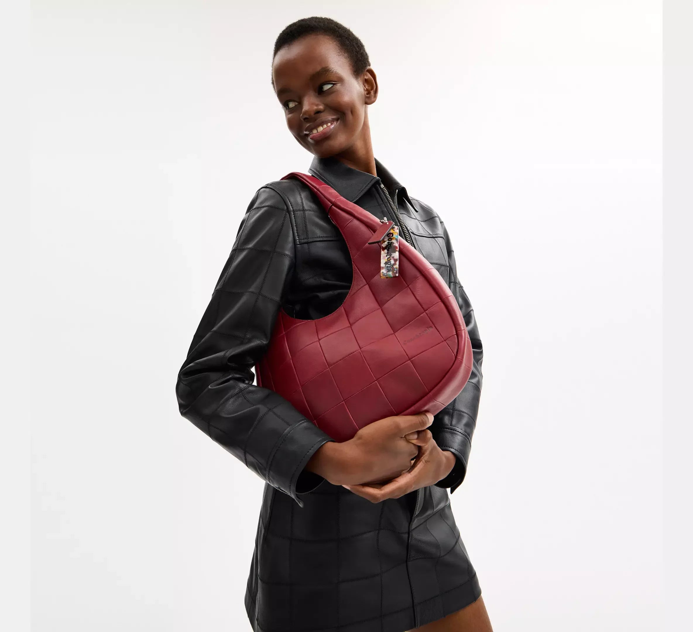 Coach Alter/Ego Crescent Shoulder Bag In Upcrafted Leather - Dark Ruby - My Suti