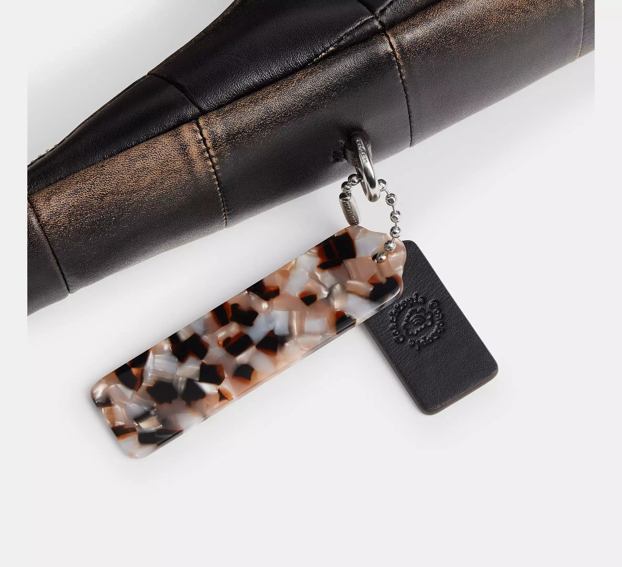 Coach Alter/Ego Crescent Shoulder Bag In Checkerboard Upcrafted Leather - Black/Brown - My Suti