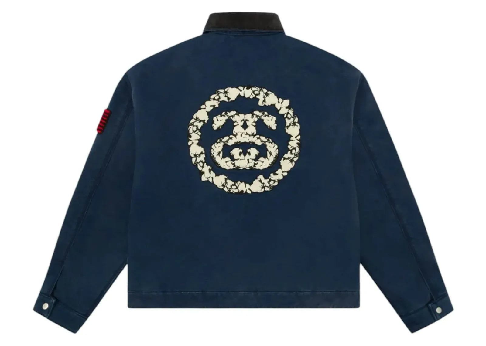 Denim Tears x Stussy Never Renege Canvas Work Jacket Navy Black - My Suti